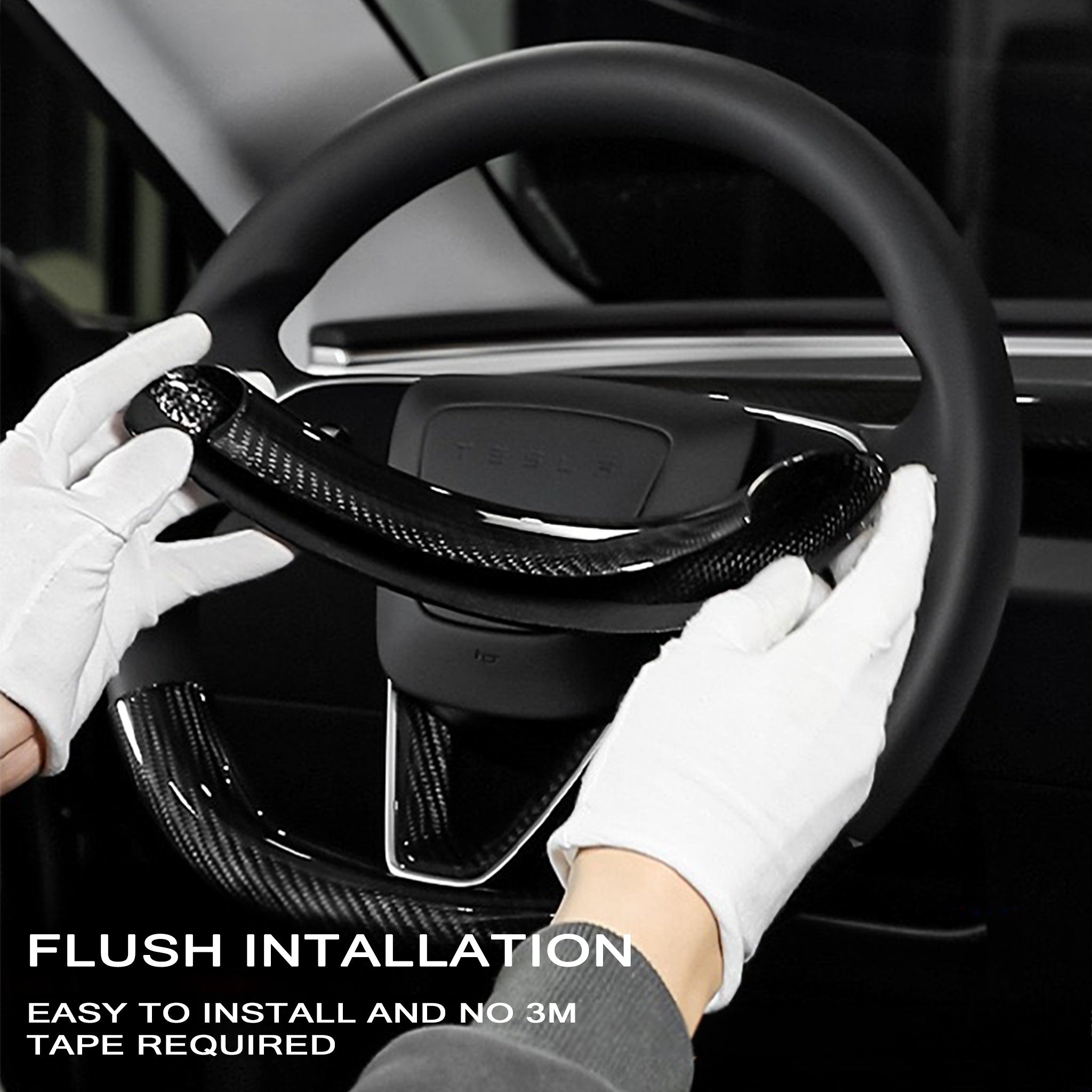 Premium Real Carbon Fiber Steering Wheel Cover for 2024 Tesla Model 3 Highland & 2025 Model Y Juniper - Upgrade Interior with Lightweight Carbon Fiber Trim (Perfect for Car Enthusiasts & Luxury Vehicle Customization)