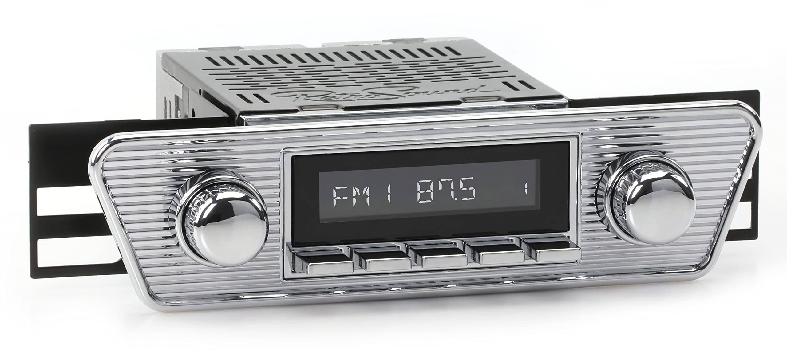 Chrome Motor 2 Radio Faceplate with Bezel and Knob Kit HC-M2-306-06-76 - Perfect for Car Audio Restoration & Vintage Radio Upgrades