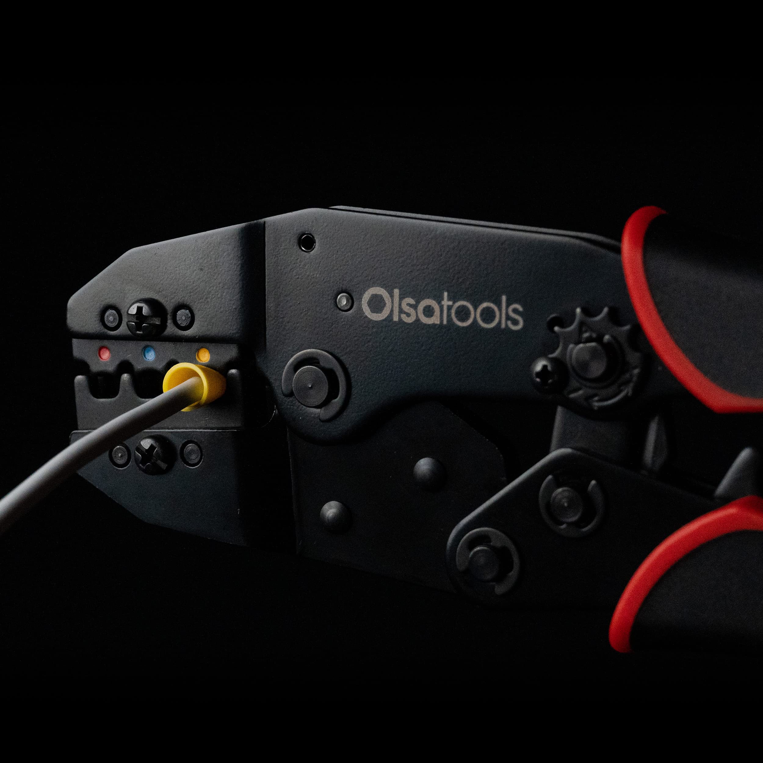 Olsa Tools Ratcheting Wire Crimper - Professional Terminal Crimping Tool for Wire Connectors, Butt Connectors, Spade Connectors & Insulated Electrical Connectors | Ideal for Electrical Work, DIY Projects & Automotive Wiring Repairs