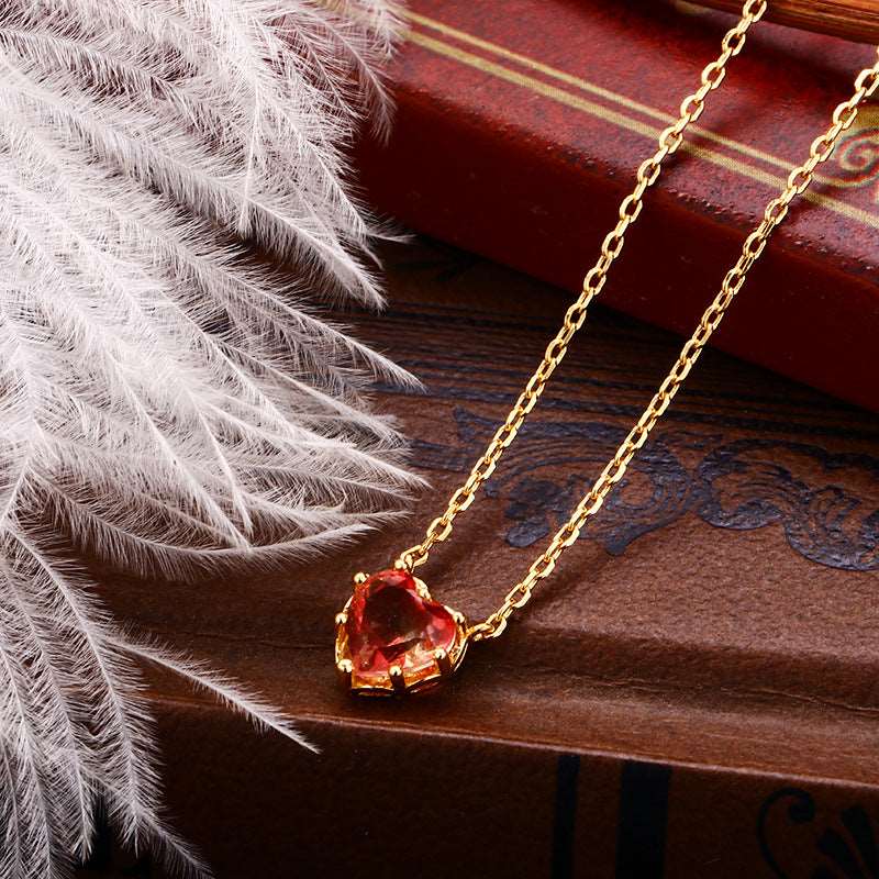 14K Gold Tourmaline Heart Pendant Necklace for Women - Elegant Jewelry Gift for Valentine's Day, Anniversary & Birthday | Perfect for Romantic Occasions & Special Events