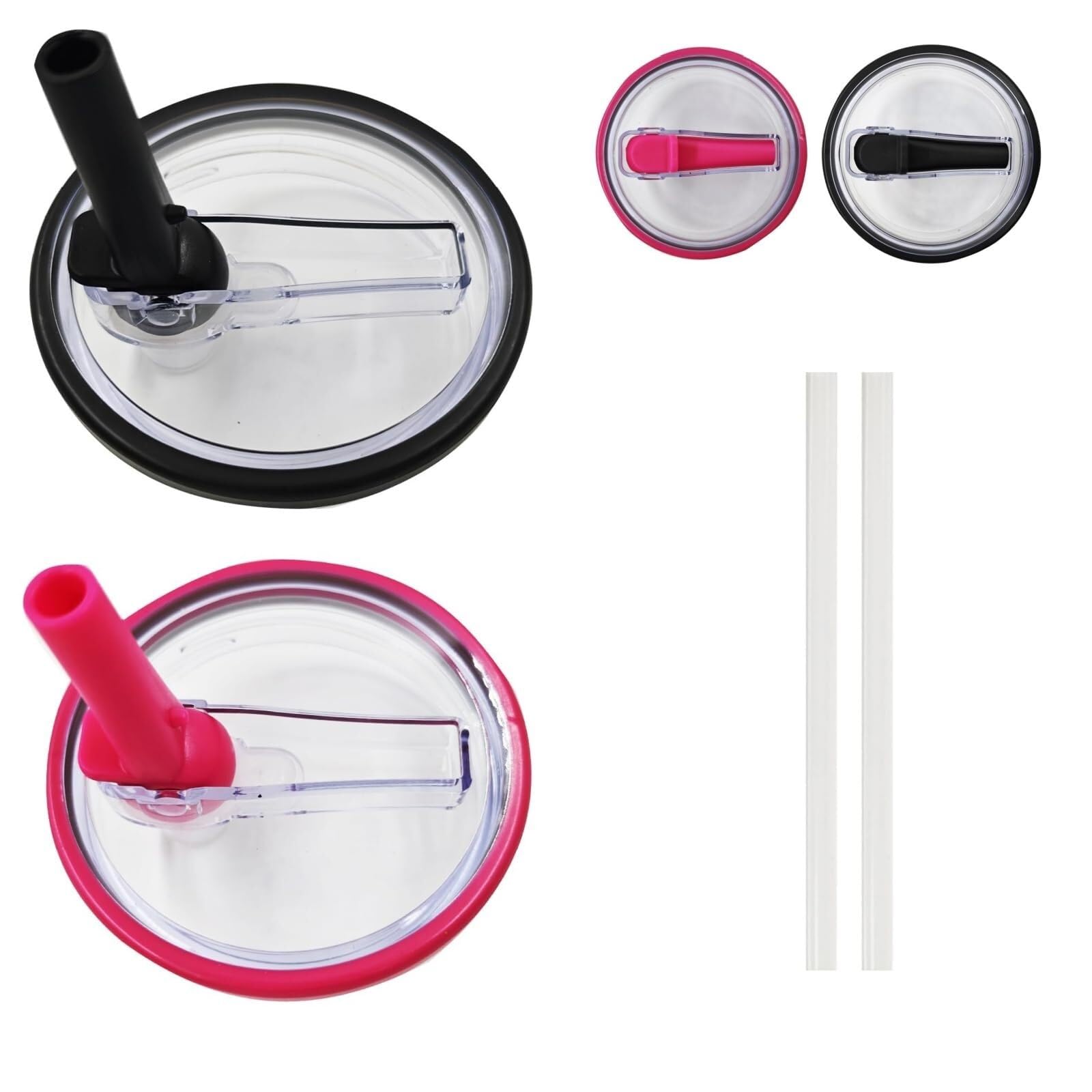 2 Pack 40 oz Replacement Flip Straw Lids for Stanley Quencher & HydroJug Traveler Tumblers - Spill Proof, Splash Resistant Reusable Cup Covers - Perfect for Travel, Gym, Office & Outdoor Activities