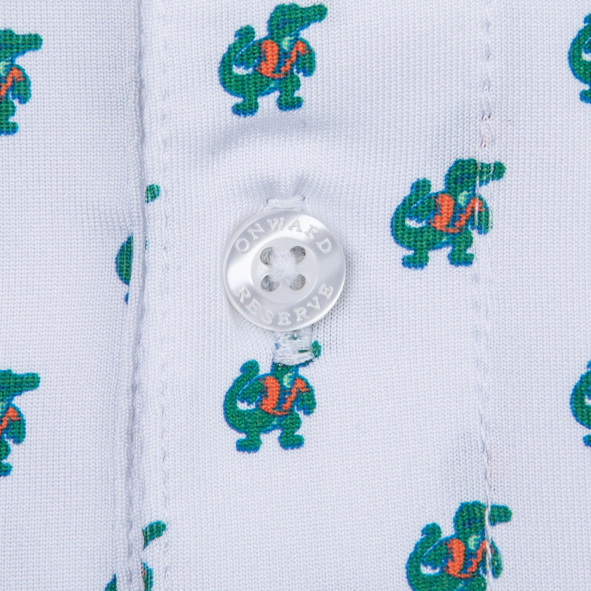 Standing Gators Printed Performance Polo Shirt for Men - Moisture-Wicking Golf & Casual Wear - Perfect for Sports, Office, and Outdoor Activities