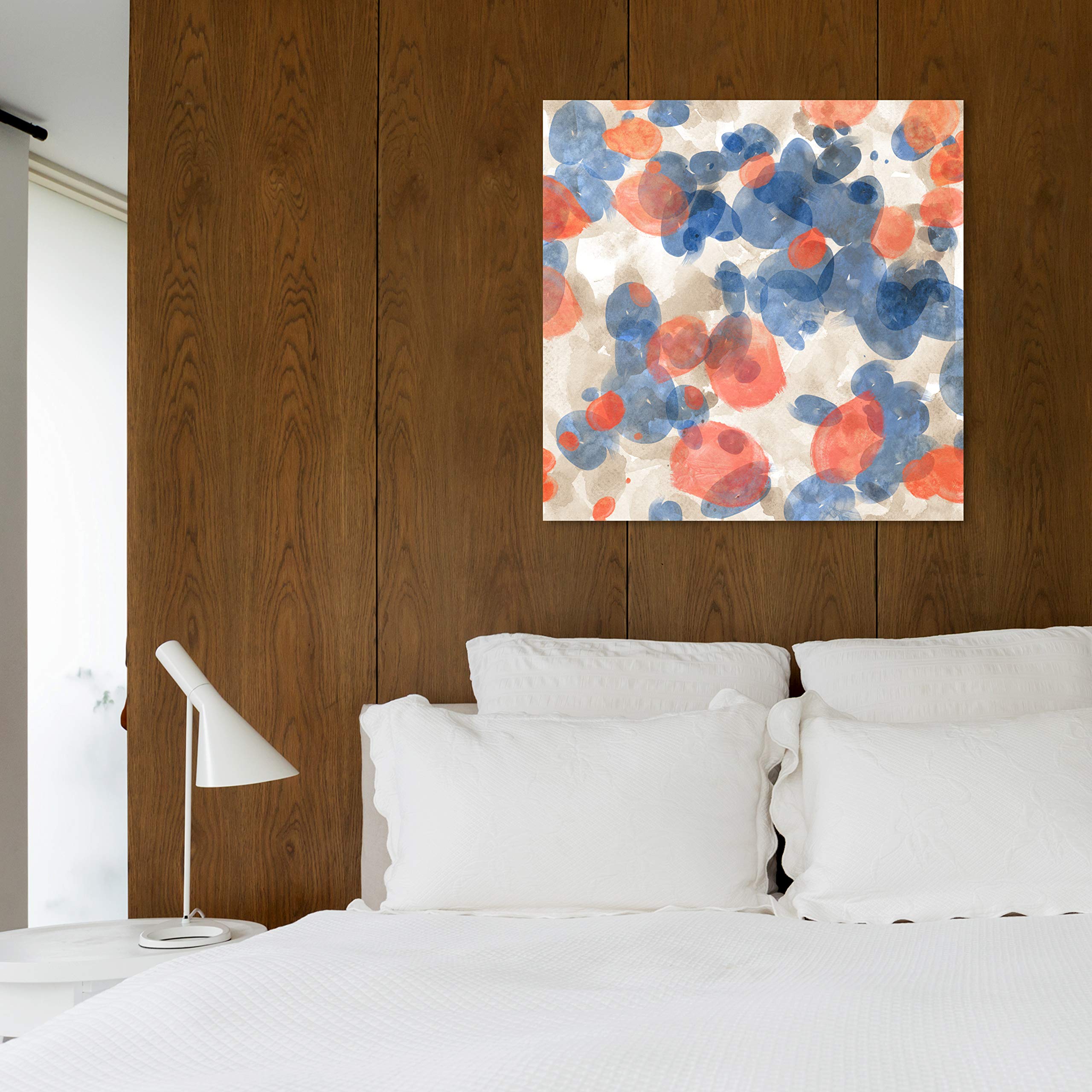 Floating Petals Abstract Wall Art Canvas Print - 24x24 Inch Modern Home Decor in White & Blue | Perfect for Living Room, Bedroom & Office Decor