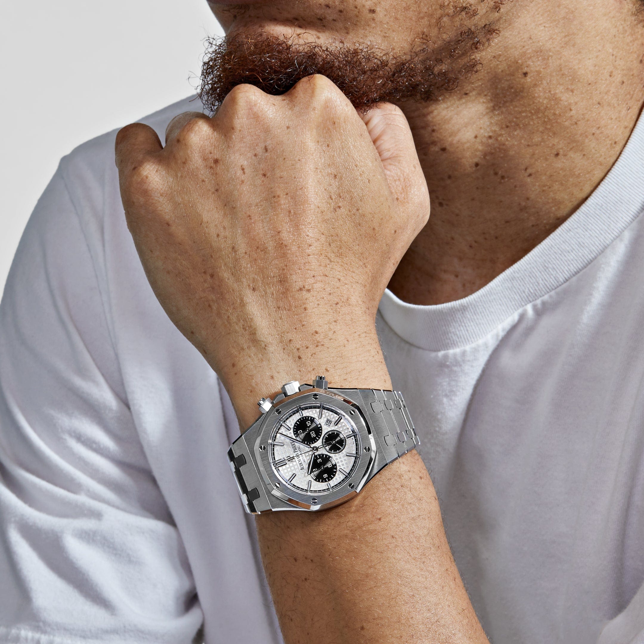 Audemars Piguet Royal Oak 26331ST.OO.1220ST.03 Automatic Chronograph Watch - Stainless Steel Case, White Dial, Self-Winding Movement (2021) | Luxury Men's Watch for Business, Formal & Special Occasions