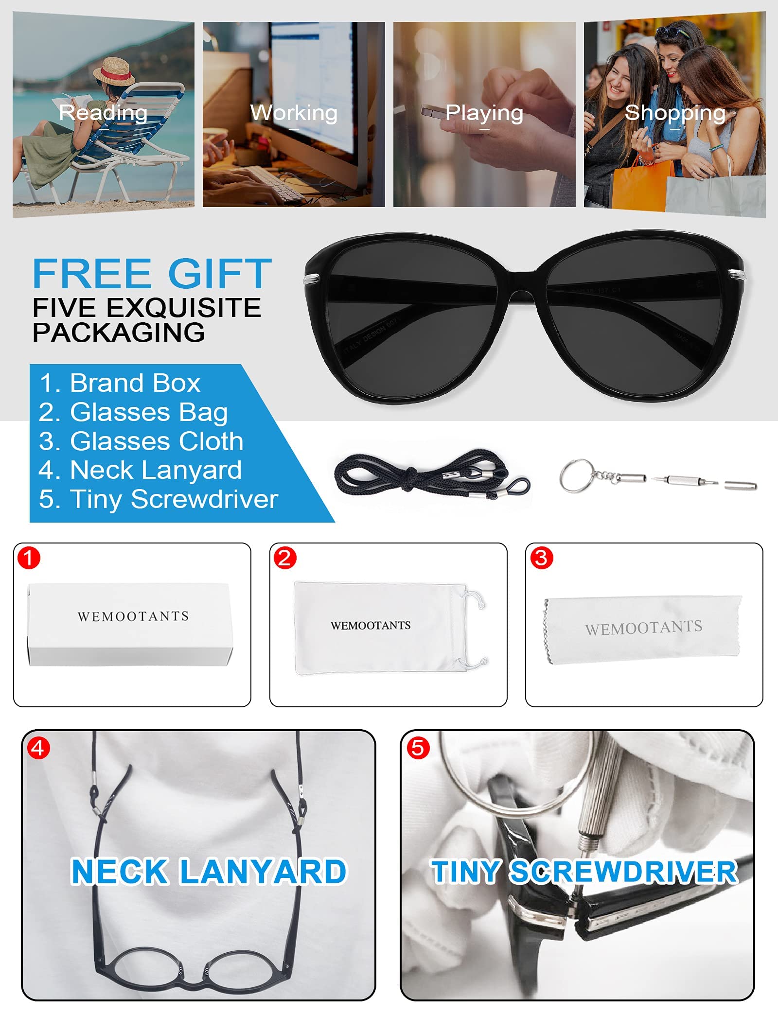 Square Blue Light Blocking Reading Glasses for Women - UV Protection, Stylish Frame (1.0-4.0 Magnification) - Perfect for Computer Work, Reading & Digital Eye Strain Relief (Black, 2.00 Strength)