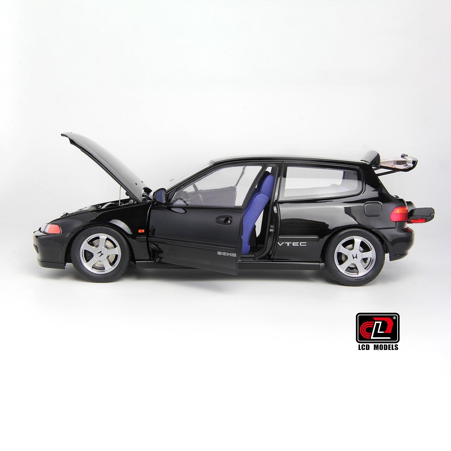 1:18 Scale Honda Civic (EG6) SiR II Black LCD Model Car - Perfect for Collectors, Diecast Enthusiasts & Home Display