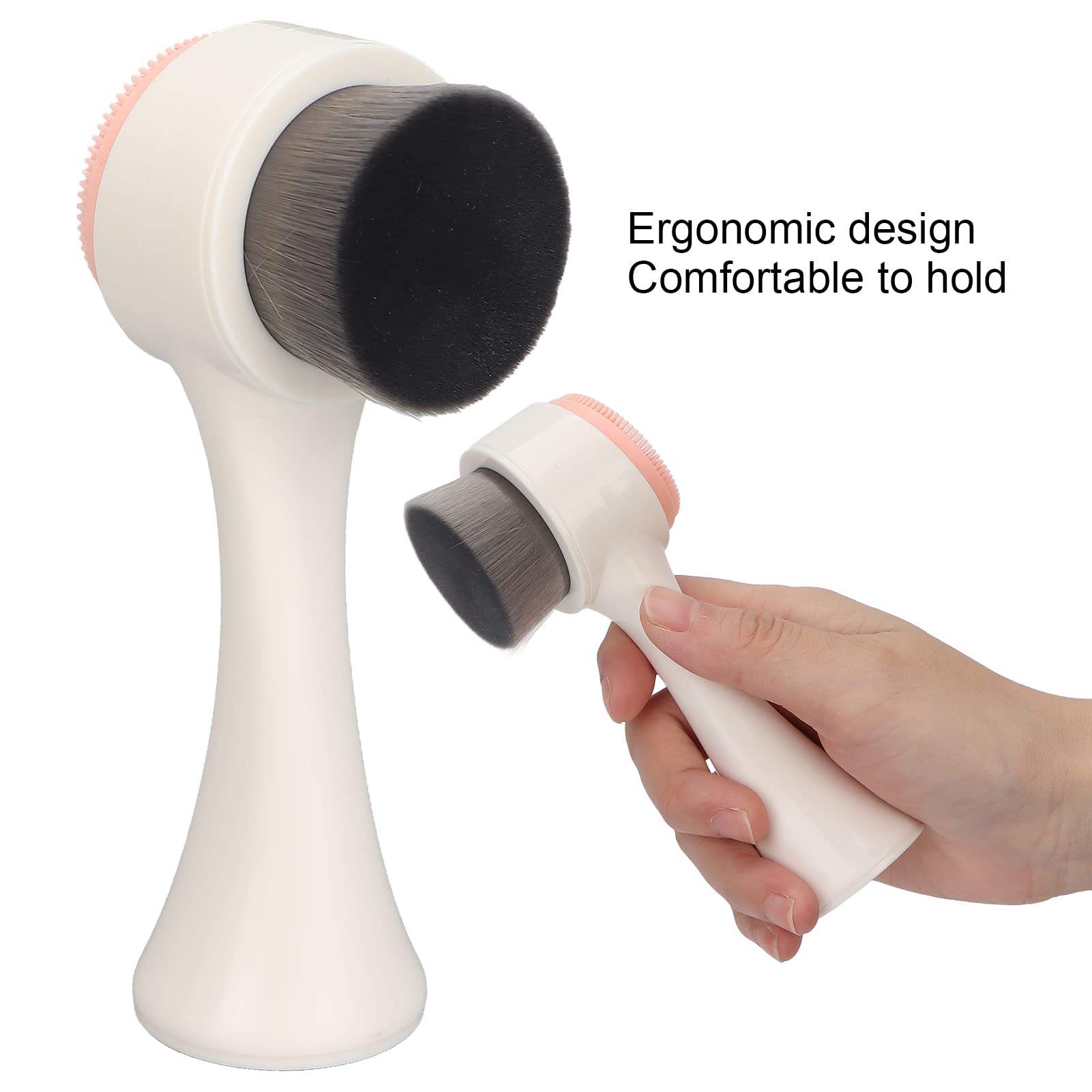 EXCLUZO Facial Exfoliator Brush - Double Sided Deep Cleaning Face Scrubber with Ergonomic Handle for Skin Care & Wrinkle Reduction | Perfect for Daily Cleansing, Massage & Exfoliation Routine