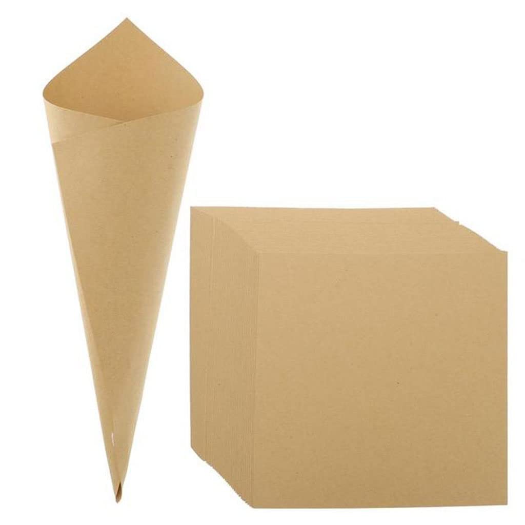 50pcs Wedding Confetti Petal Paper Cones - 14x14cm Floral Wrapping Supplies for Bouquets, Party Decorations & Gift Packaging (Assorted Colors) - Perfect for Bridal Showers, Baby Showers & Wedding Receptions