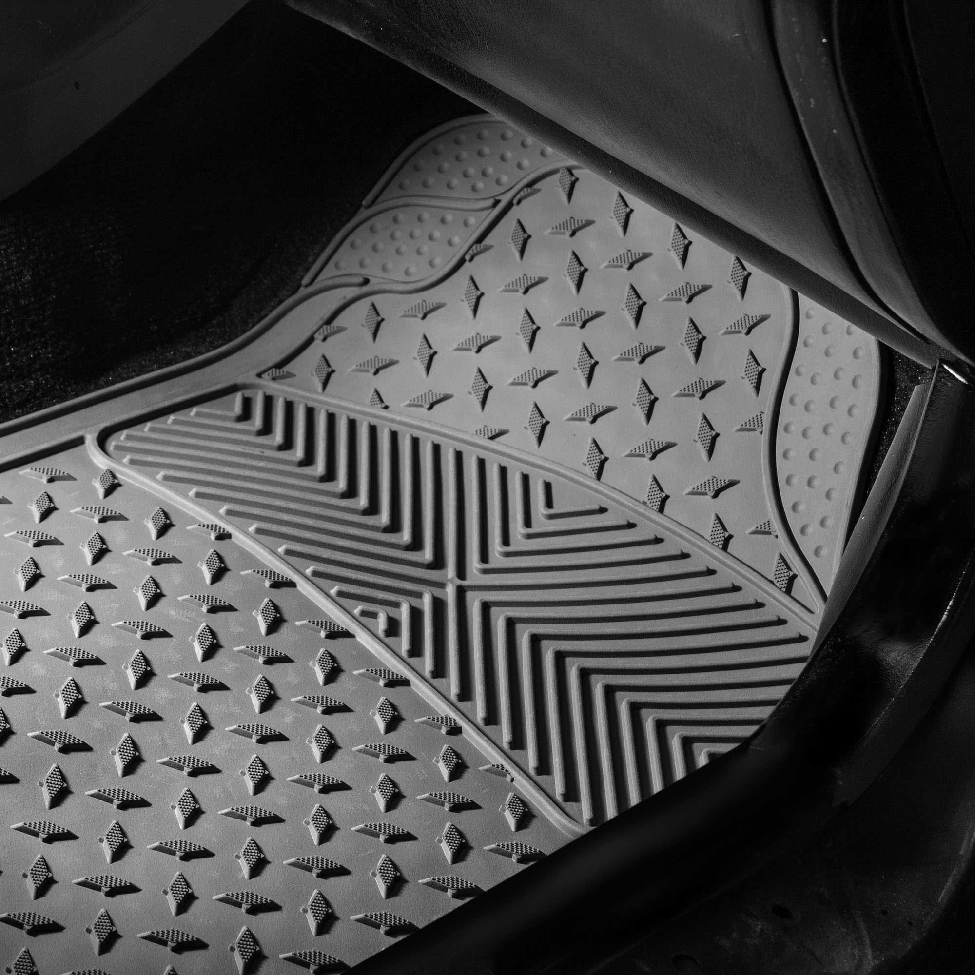 Premium FH Group Semi-Custom All-Weather Car Floor Mats Set with Trimmable Cargo Liner - Universal Fit for Cars, Trucks & SUVs (Gray) | Durable Protection for Rain, Snow & Mud | Perfect for Daily Commute, Road Trips & Family Adventures