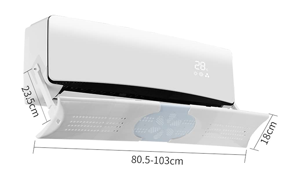 Adjustable Telescopic Air Deflector - Wall Mounted HVAC Vent Cover for Home & Office | Improve Airflow Direction & Reduce Direct Blows | Perfect for Bedrooms, Living Rooms and Workspaces