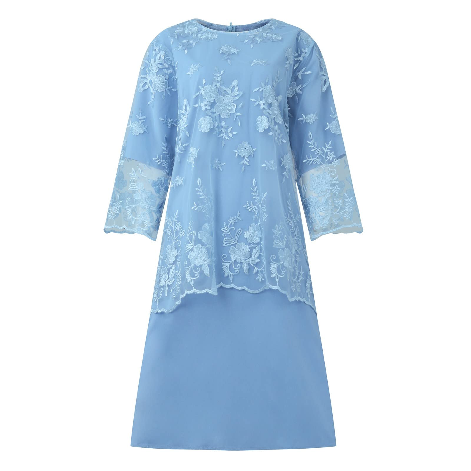 Elegant Two Piece Midi Dress for Women - Summer Formal Short Sleeve Bodycon Dress, Plus Size Knee Length, Sexy & Comfortable for Office, Party & Date Night