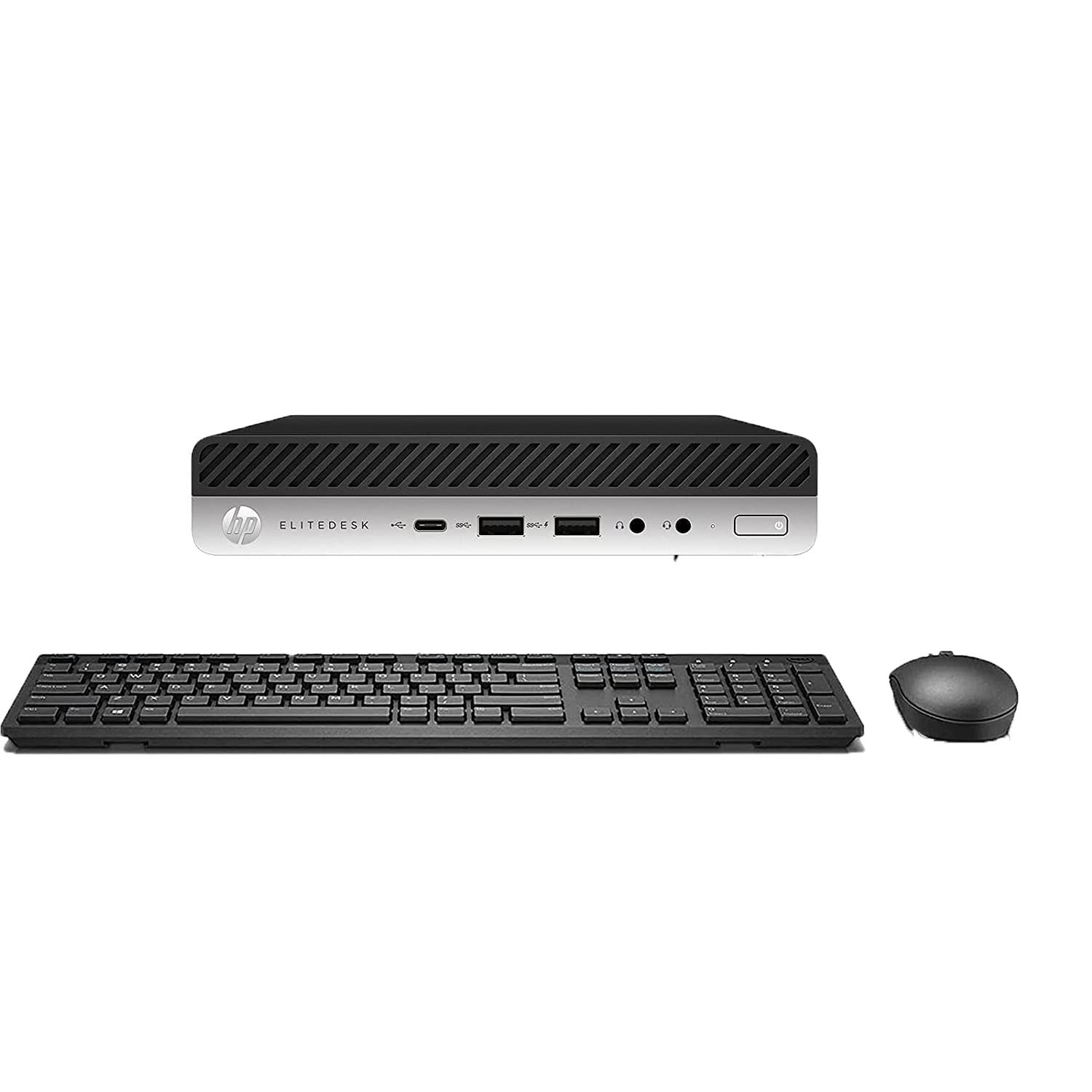 HP EliteDesk 800 G3 Mini PC - Intel Core i5-7500 (Up to 3.8GHz), 32GB RAM, 1TB NVMe SSD, WiFi 6 (AX200), BT, Wireless Keyboard & Mouse, Windows 10 Pro (Renewed) - Perfect for Home Office, Business & Compact Workspaces