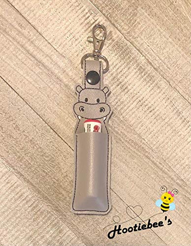 Hippo Hand Sanitizer Holder & Lip Balm Holder - Portable Sanitizer Clip for Purse, Keys, Backpack - Perfect for Travel, School, Office, Gym