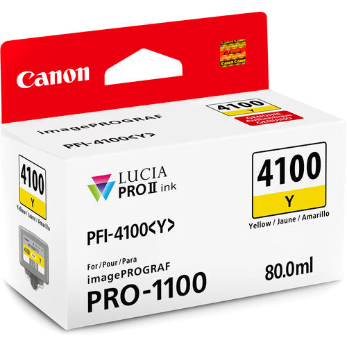Canon PFI 4100 Yellow Pigment Ink Tank (80mL) - High-Quality Printer Ink for Canon Printers - Perfect for Home, Office & Photo Printing