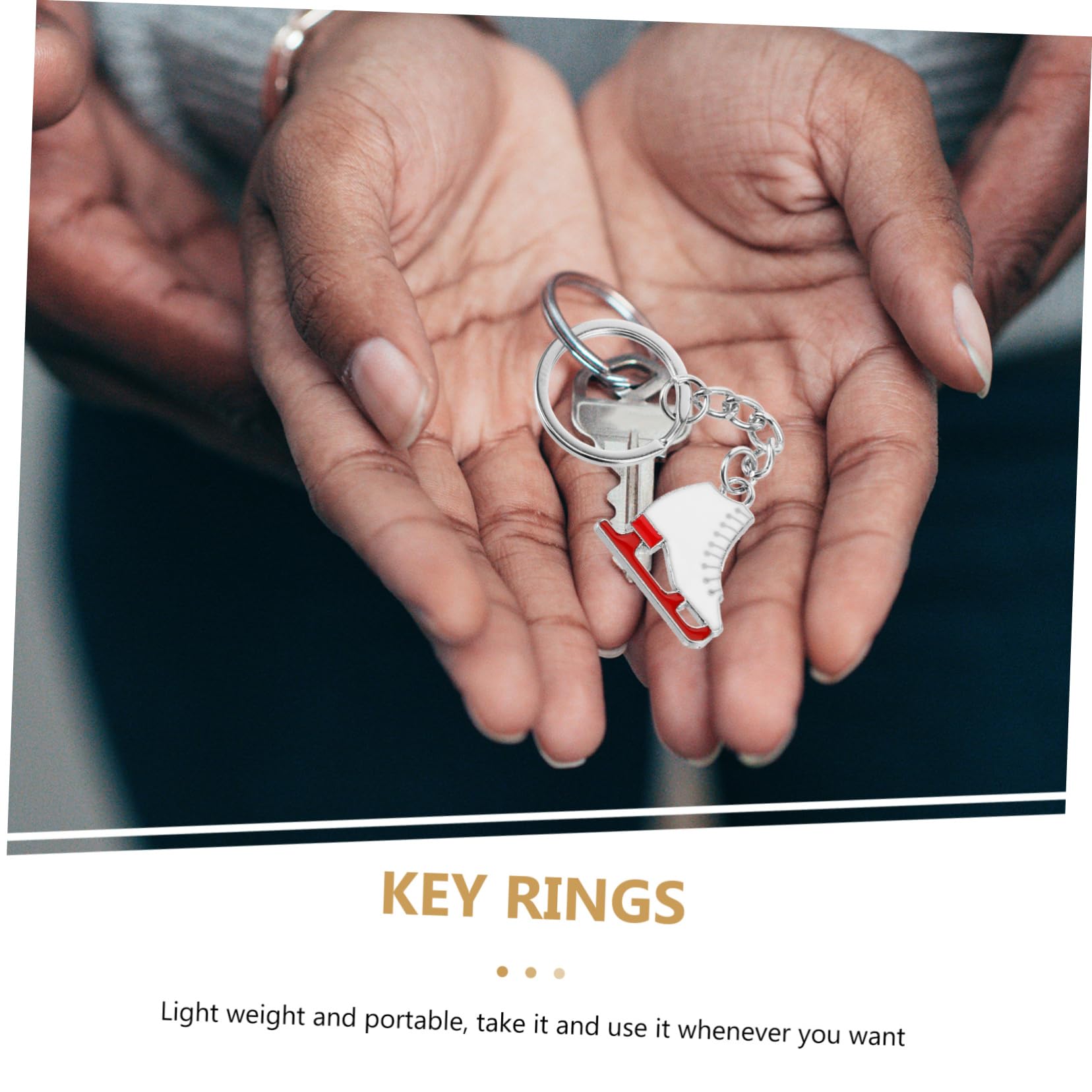 WOONEKY Small Roller Skate Keychain - Durable Zinc Alloy Key Ring with Clip for Bags, Backpacks & Keys | Cute Skateboard Accessory for Skaters & Fashion Enthusiasts