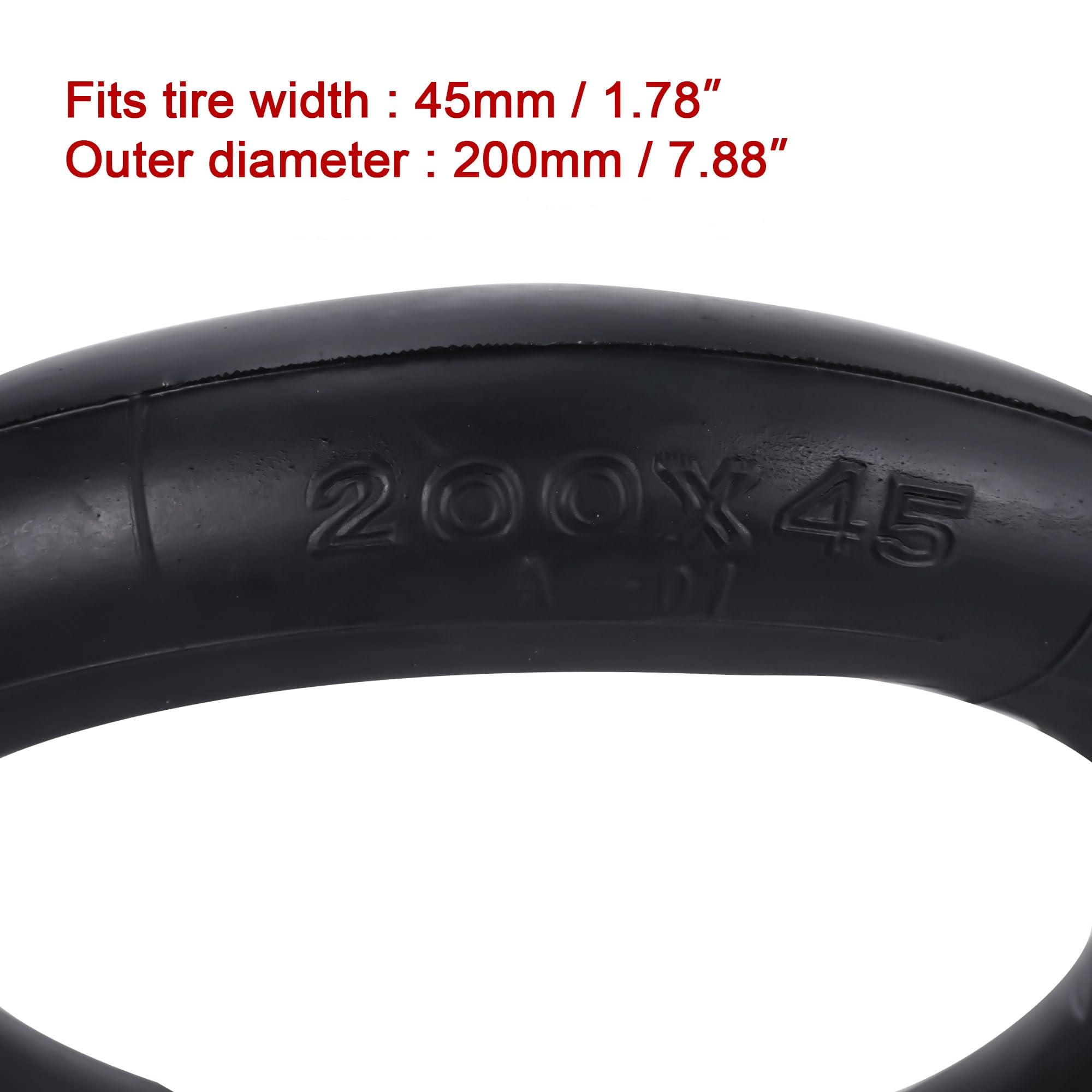 2 Pack of 8x1 1/4 200x45 Inner Tubes with Angled Valve Stem - Replacement for A-Bike Folding Bike & Jetson Beam Electric Scooter - Durable Butyl Rubber - Perfect for Commuting & Urban Travel Accessories