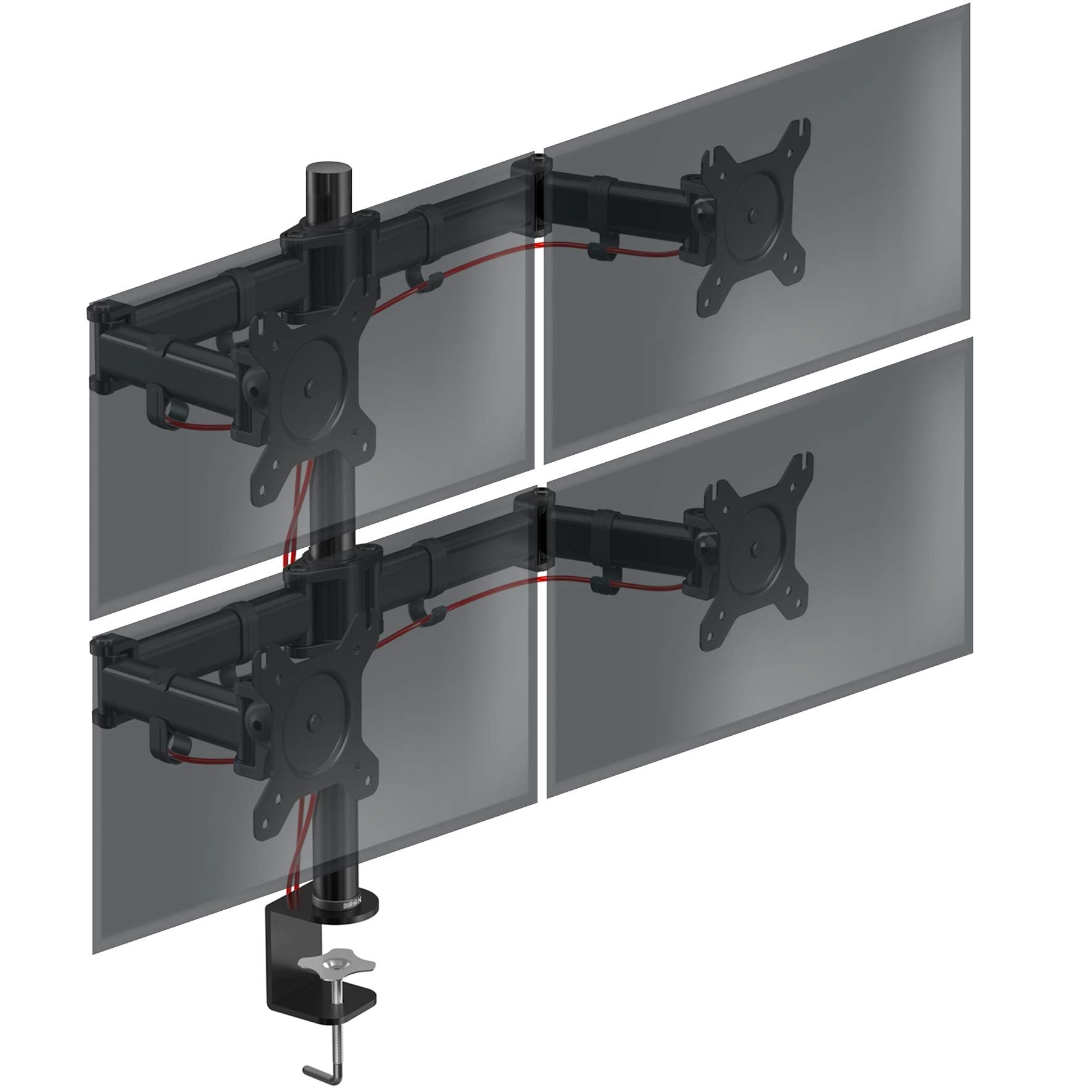 Duronic DM254 Quad Monitor Stand - Adjustable 4 Monitor Mount for 13-27