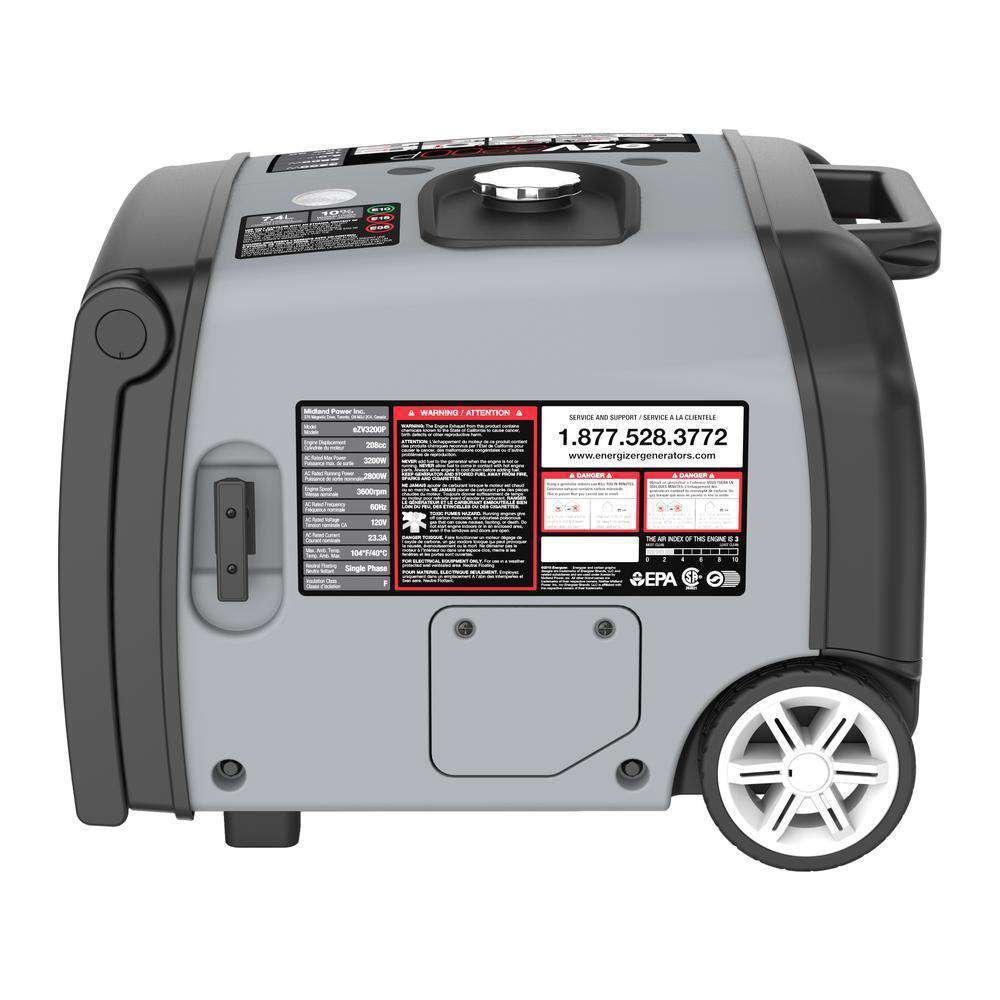 Energizer EZV3200P 3200W Portable Gas Powered Inverter Generator with Remote Start - Quiet, Reliable Power for Camping, RV, Home Backup & Outdoor Events
