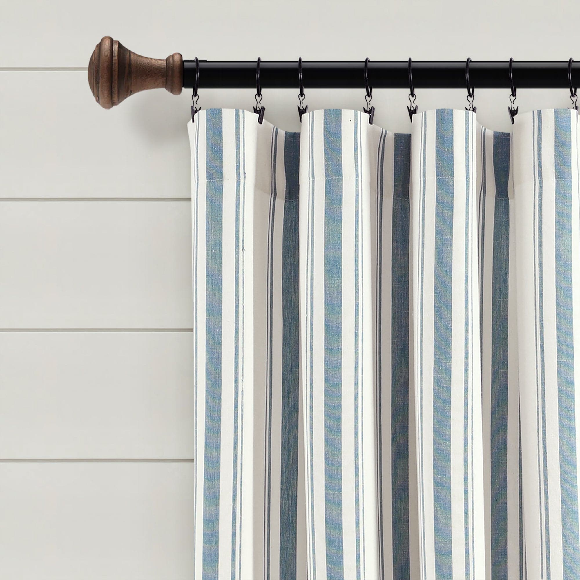 Farmhouse Stripe Yarn-Dyed Recycled Cotton Blend Window Curtain Panel Set - Blackout Thermal Insulated Drapes for Living Room, Bedroom & Nursery (2 Panels, 52x84 Inch) - Perfect for Rustic, Modern & Farmhouse Home Decor