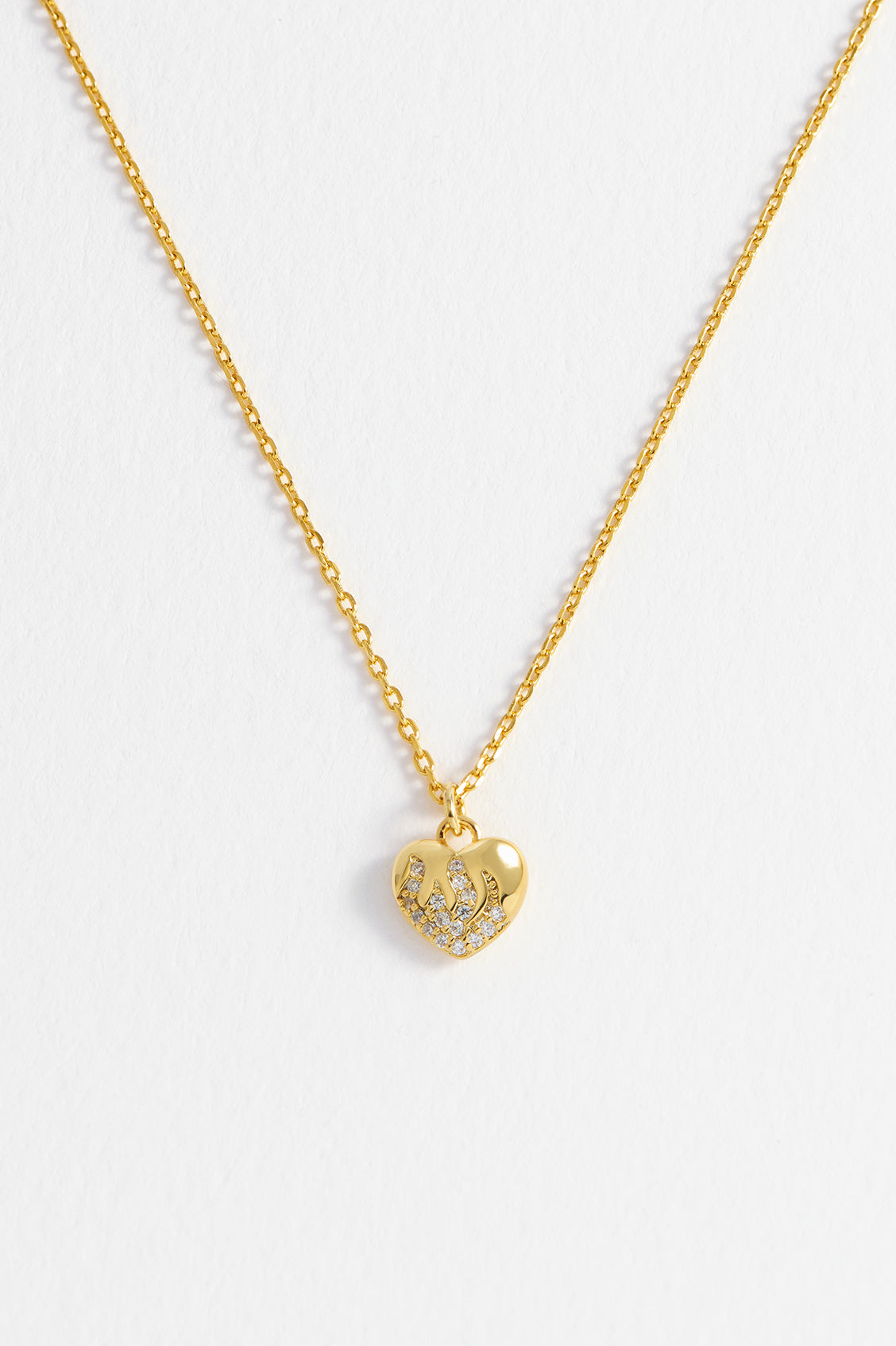 CZ Flame Heart Pendant Necklace - Elegant Cubic Zirconia Jewelry for Women | Perfect for Valentine's Day Gifts, Anniversary Presents & Romantic Occasions