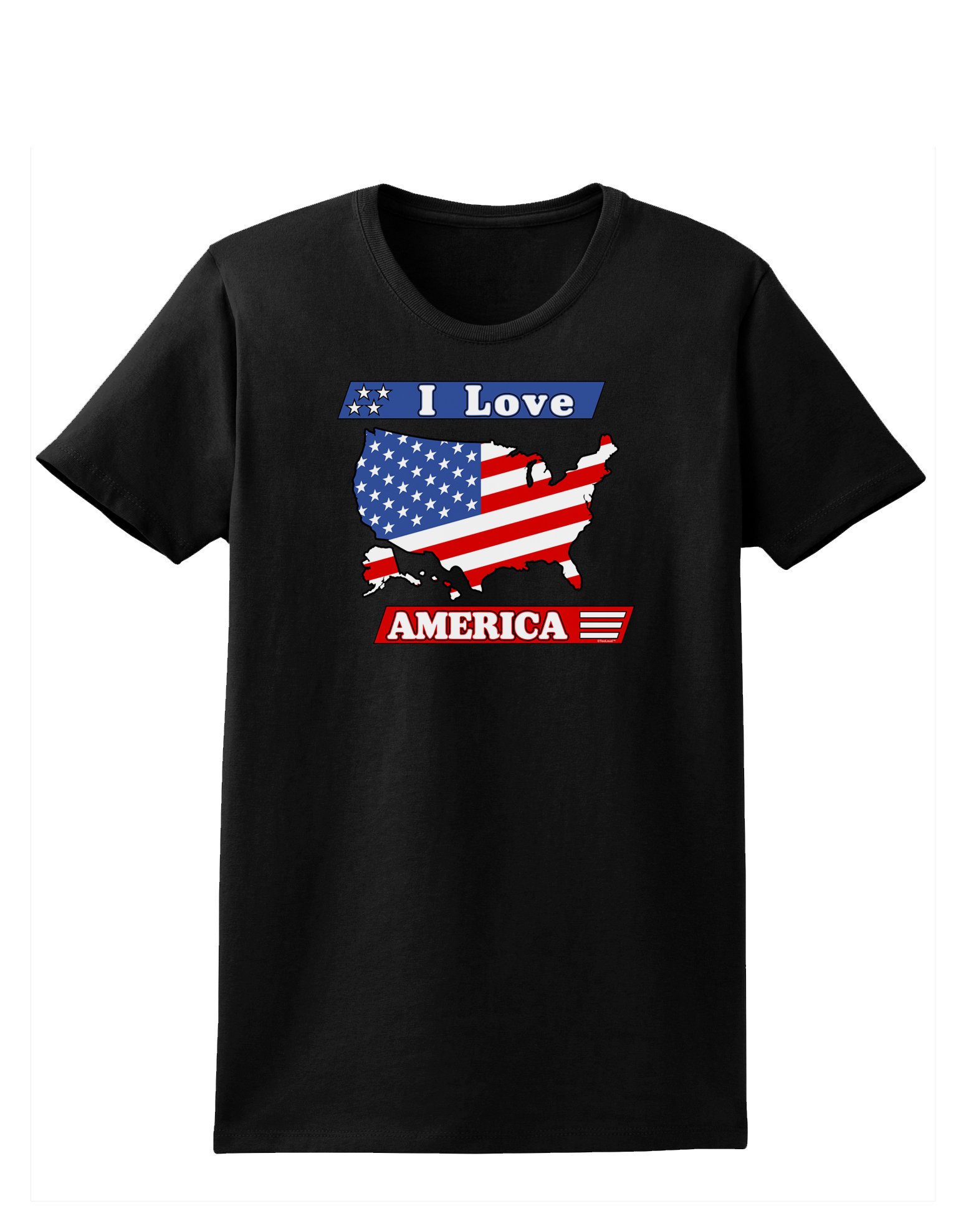 American Flag Women's Dark T-Shirt - Patriotic Cotton Tee for Casual Wear, Fourth of July & Everyday Outfits