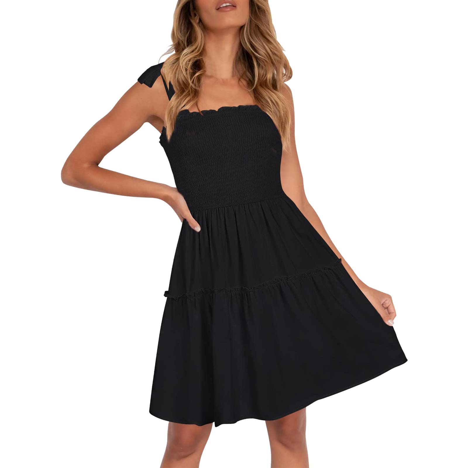 Women's Floral Mini Dress - Sexy Summer Sundress, Sleeveless Loose Tank Dress for Beach, Vacation & Casual Wear | Lightweight Comfortable Flowy Dress for Hot Weather