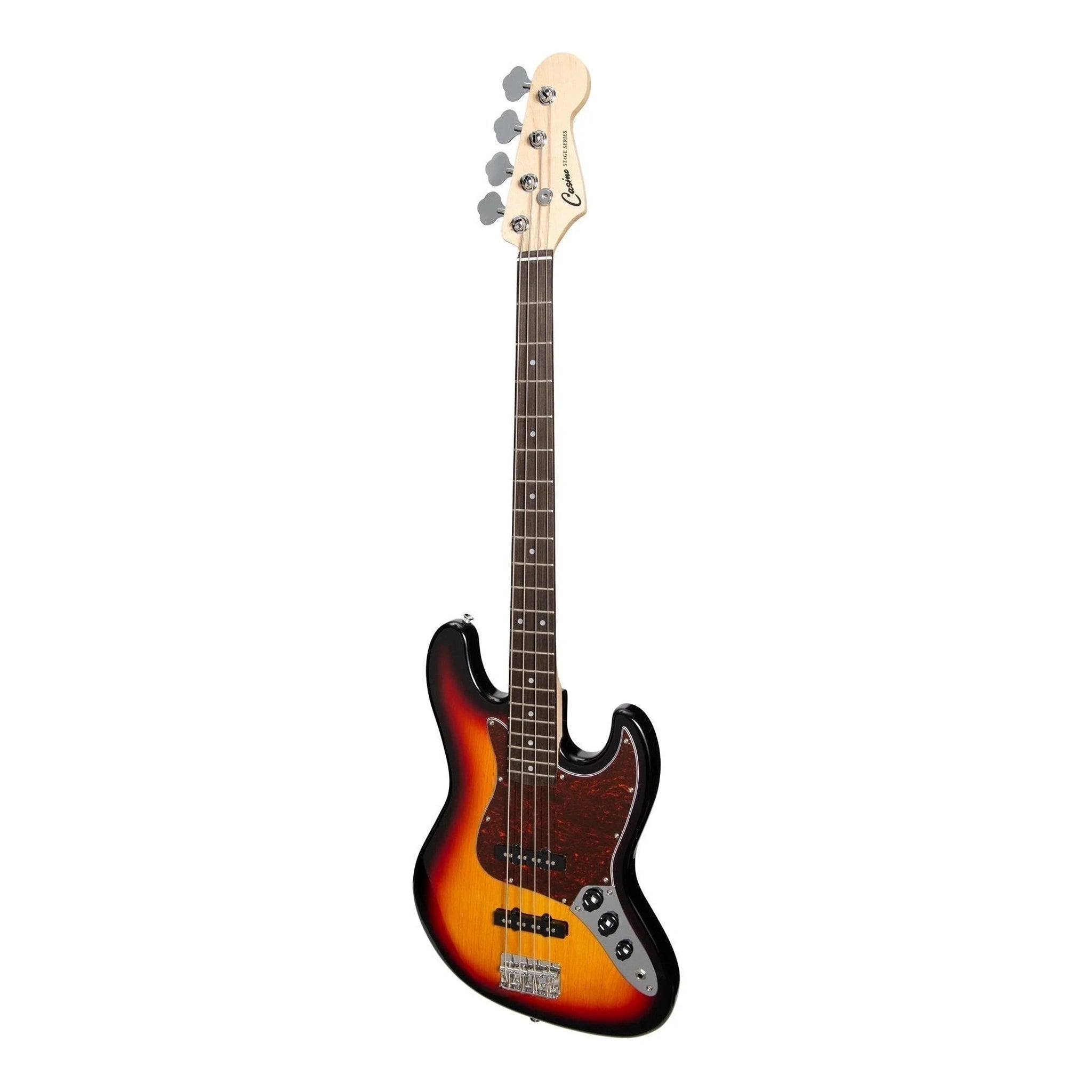 Casino J Style Electric Bass Guitar Pack with Amp - Tobacco Sunburst Finish | Perfect for Beginners, Live Performances & Studio Recording
