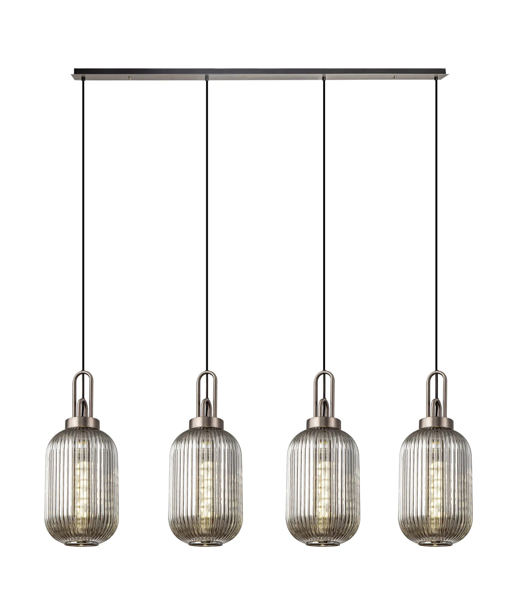 Cadiz 4Lt Linear Pendant Light Fixture - Modern Brushed Nickel/Matte Black/Bronze Finish - Perfect for Kitchen Island, Dining Room & Office Lighting
