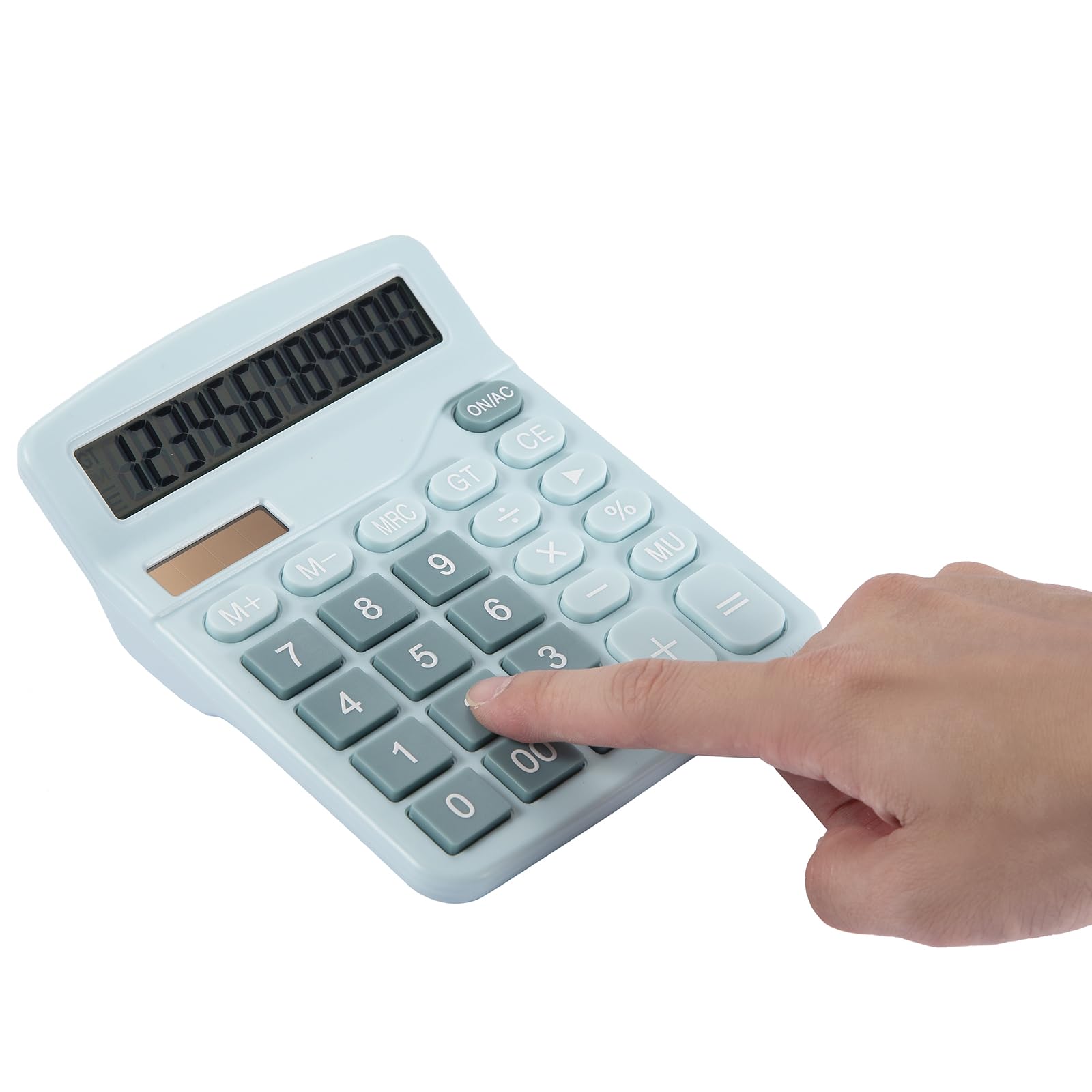 Upgraded 12-Digit Solar Battery Calculator with Large LCD Display & Sensitive Buttons - Dual Power Desktop Calculator for Office, Home, School (Solar Blue) - Perfect for Accounting, Budgeting & Math Homework