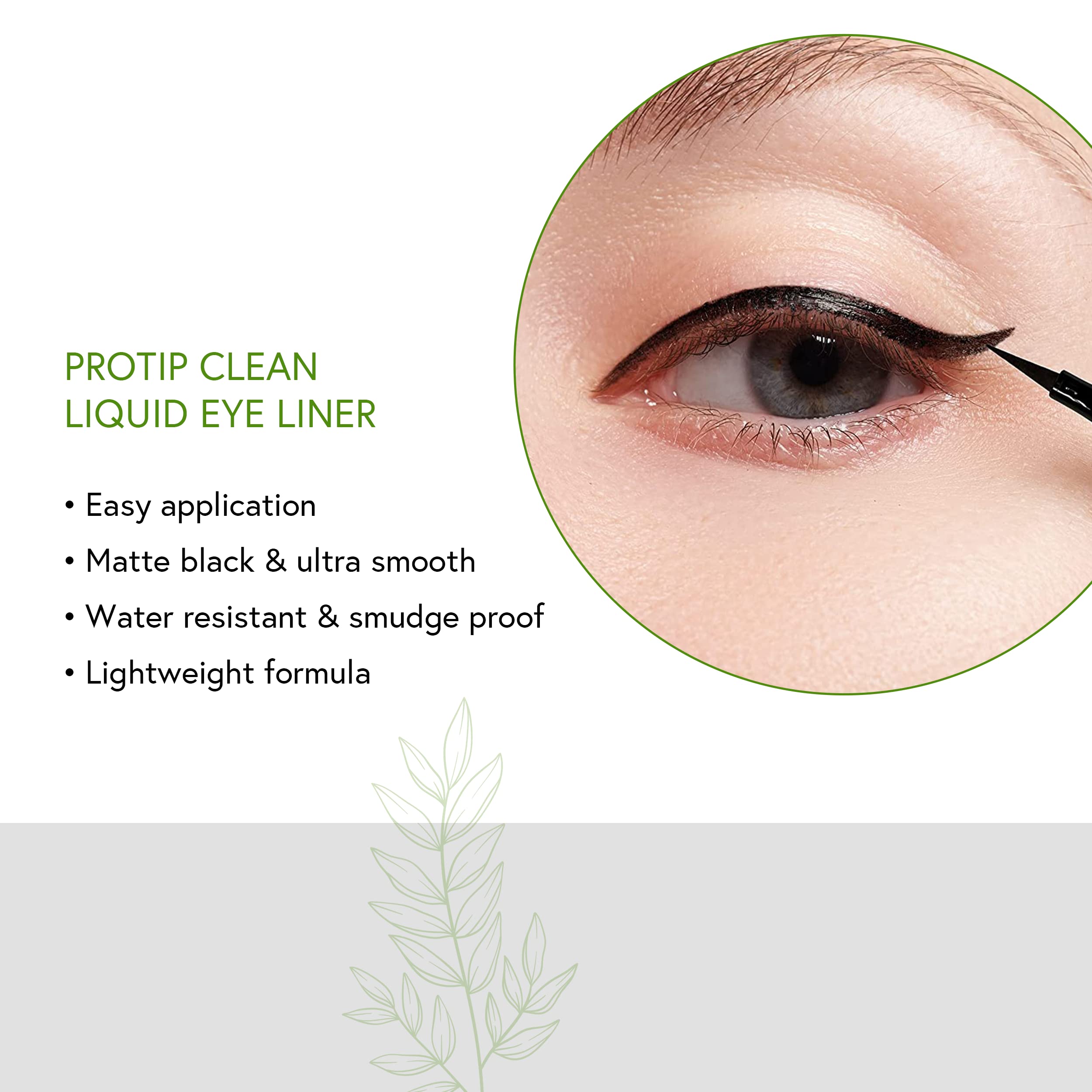 Honeybee Gardens ProTip Clean Liquid Eyeliner - Black, Nano-Free Pigments, Long-Wearing, Waterproof, Vegan & Cruelty-Free (0.034 fl oz) | Perfect for Sensitive Eyes & Everyday Makeup Looks