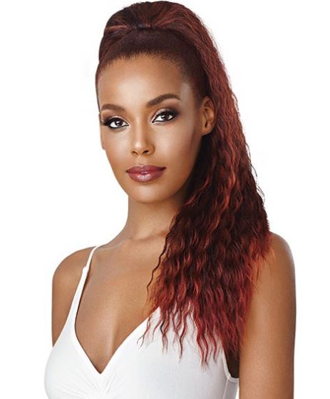 Outre Quick Weave Aissata Drawstring Ponytail - Natural Looking Synthetic Hair Extension for Women - Perfect for Parties, Weddings & Everyday Styling