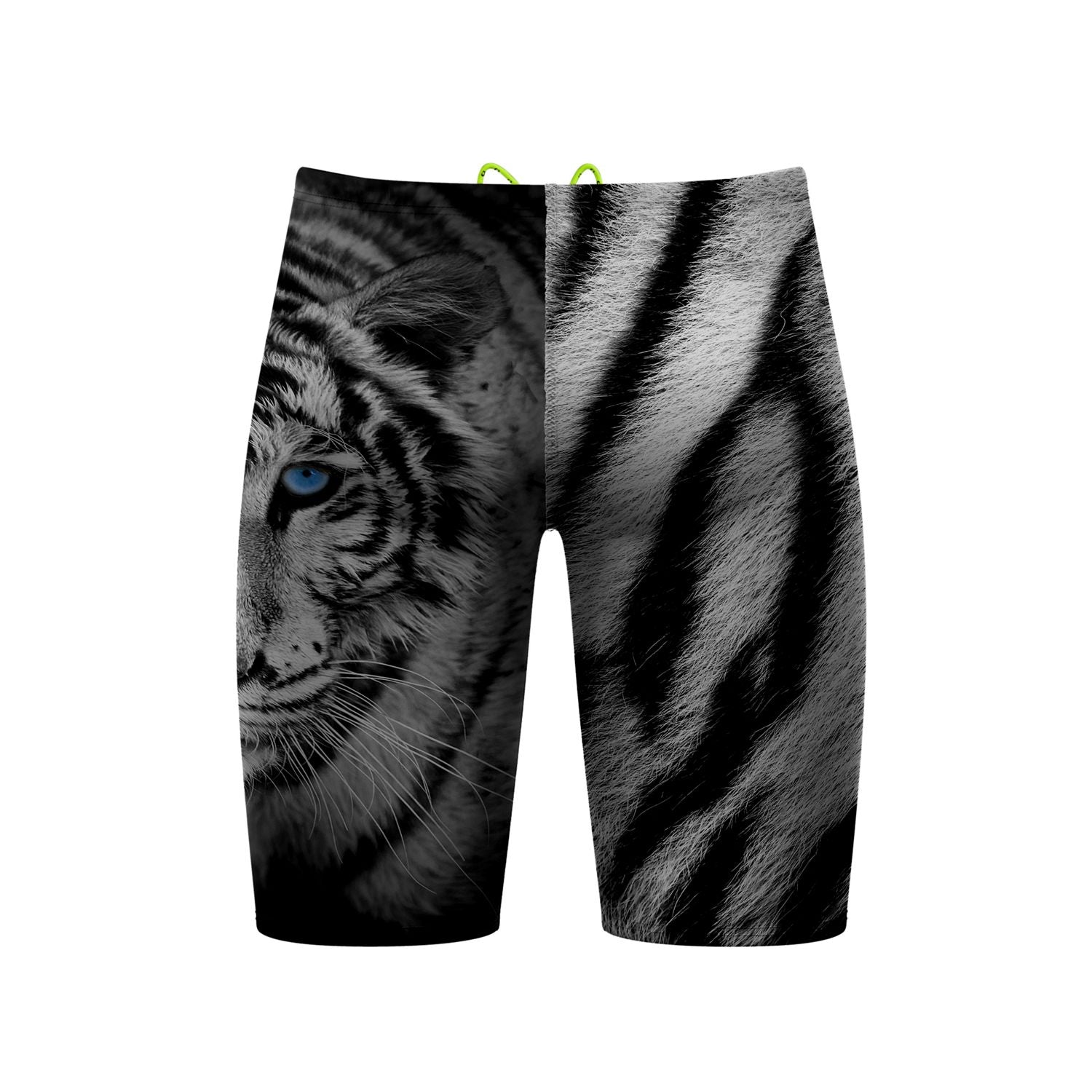 White Tiger Print One-Piece Swimsuit for Women - High Waisted Tummy Control Bathing Suit - Perfect for Beach, Pool, and Summer Vacations