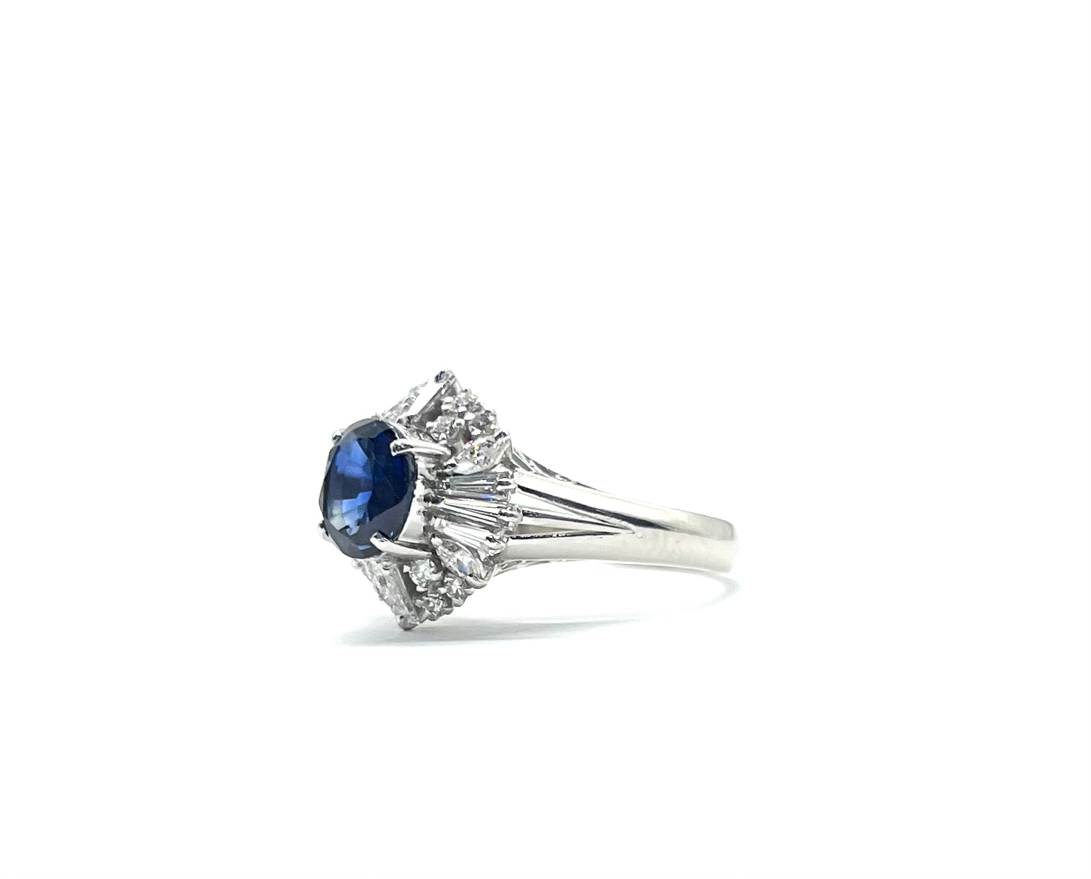 Platinum Sapphire and Diamond Ring for Women - Elegant Wedding, Engagement & Anniversary Jewelry Gift - Perfect for Special Occasions & Everyday Luxury