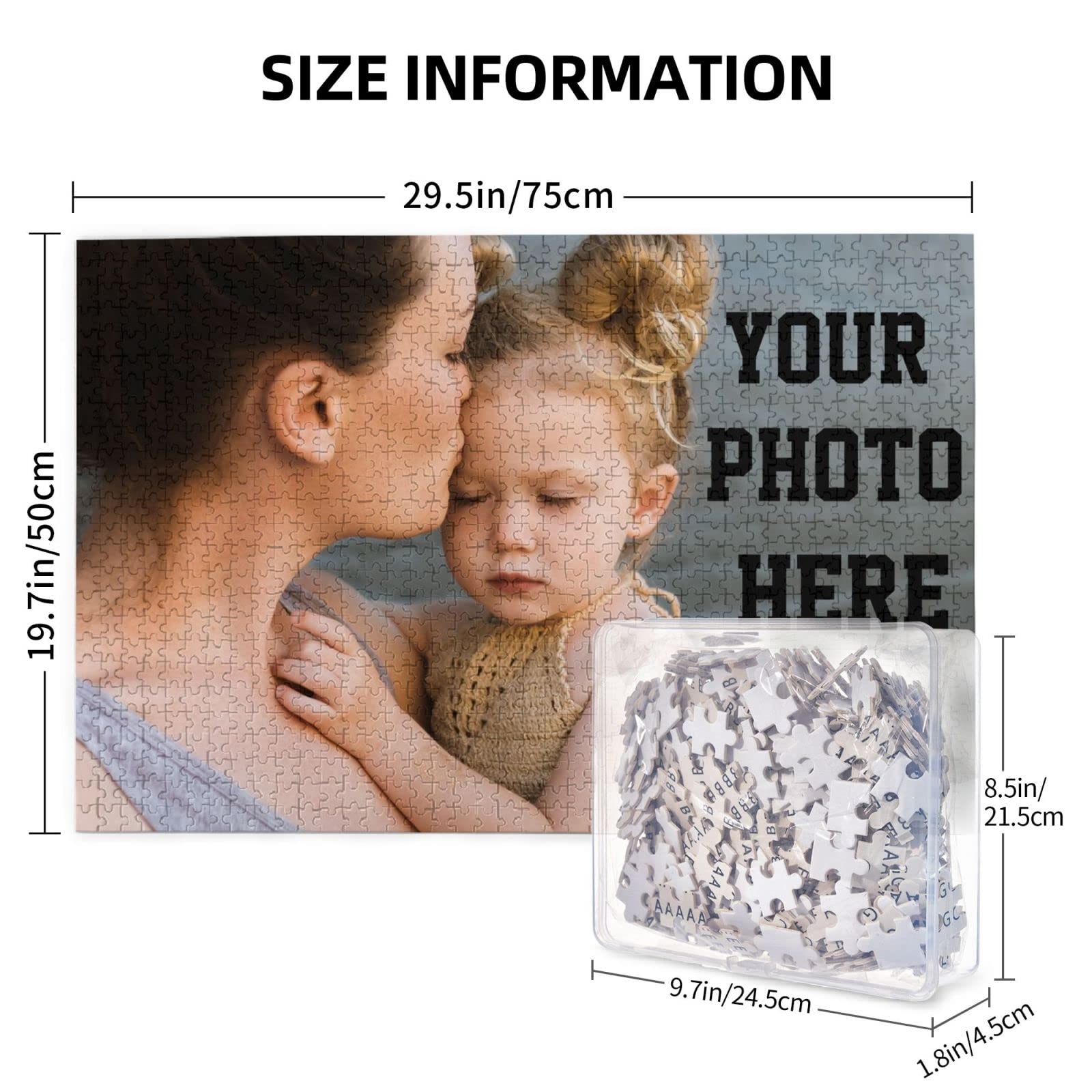 Custom Photo Puzzle 1000 Pieces - Personalized Jigsaw Puzzle with Your Image or Text - 300/500/1000 Piece Options - Unique Gift for Adults & Teens - Perfect for Birthdays, Anniversaries & Family Game Nights