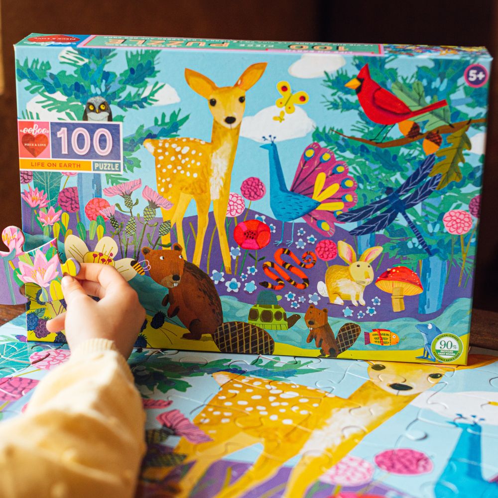 eeBoo Life On Earth 100-Piece Educational Puzzle for Kids | Fun Learning Activity for Children Ages 4-8 | Perfect for Family Game Night & Classroom Activities