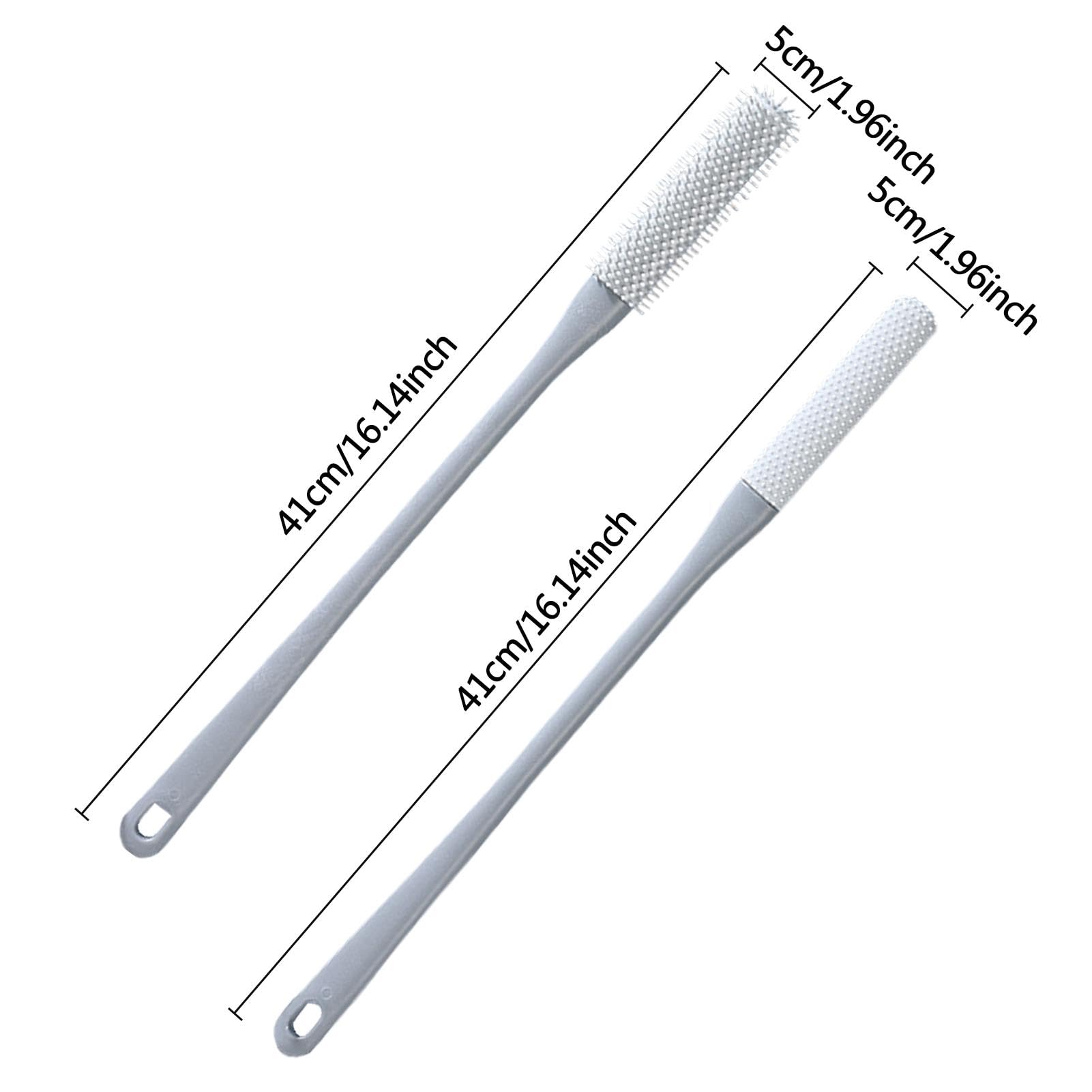 Silicone Toe Brush for Cleaning Toe Gaps - Long Handle Shower Foot Scrubber for Elderly & Seniors - Perfect for Bathroom Hygiene and Pedicure Care