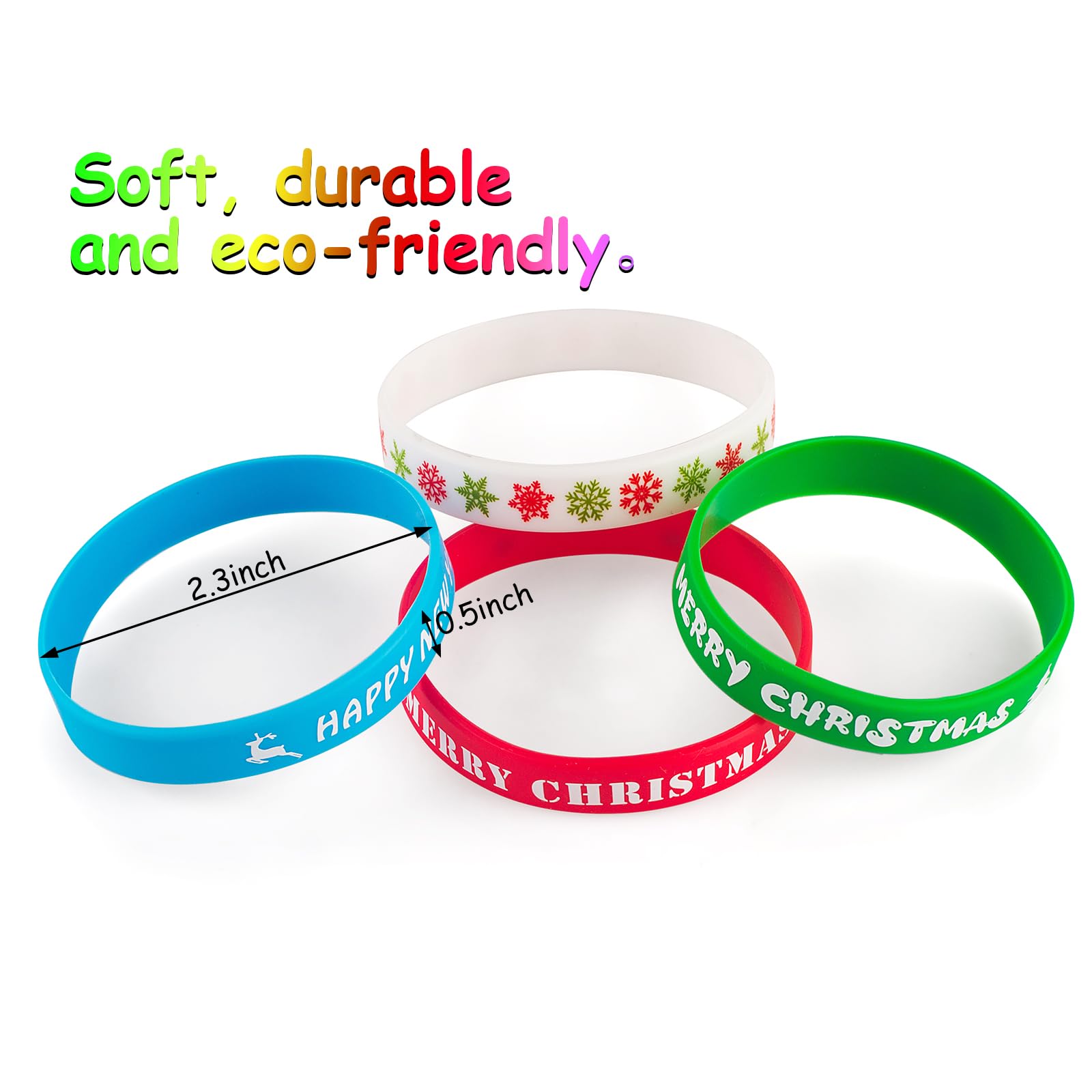 30pcs Christmas Silicone Bracelets for Kids - Bulk Rubber Wristbands Pack for Holiday Party Favors, Stocking Stuffers & Gifts - Cute Christmas Accessories for Students, Teens & Children - Perfect for Classroom Rewards, Christmas Events & Festive Celebrations