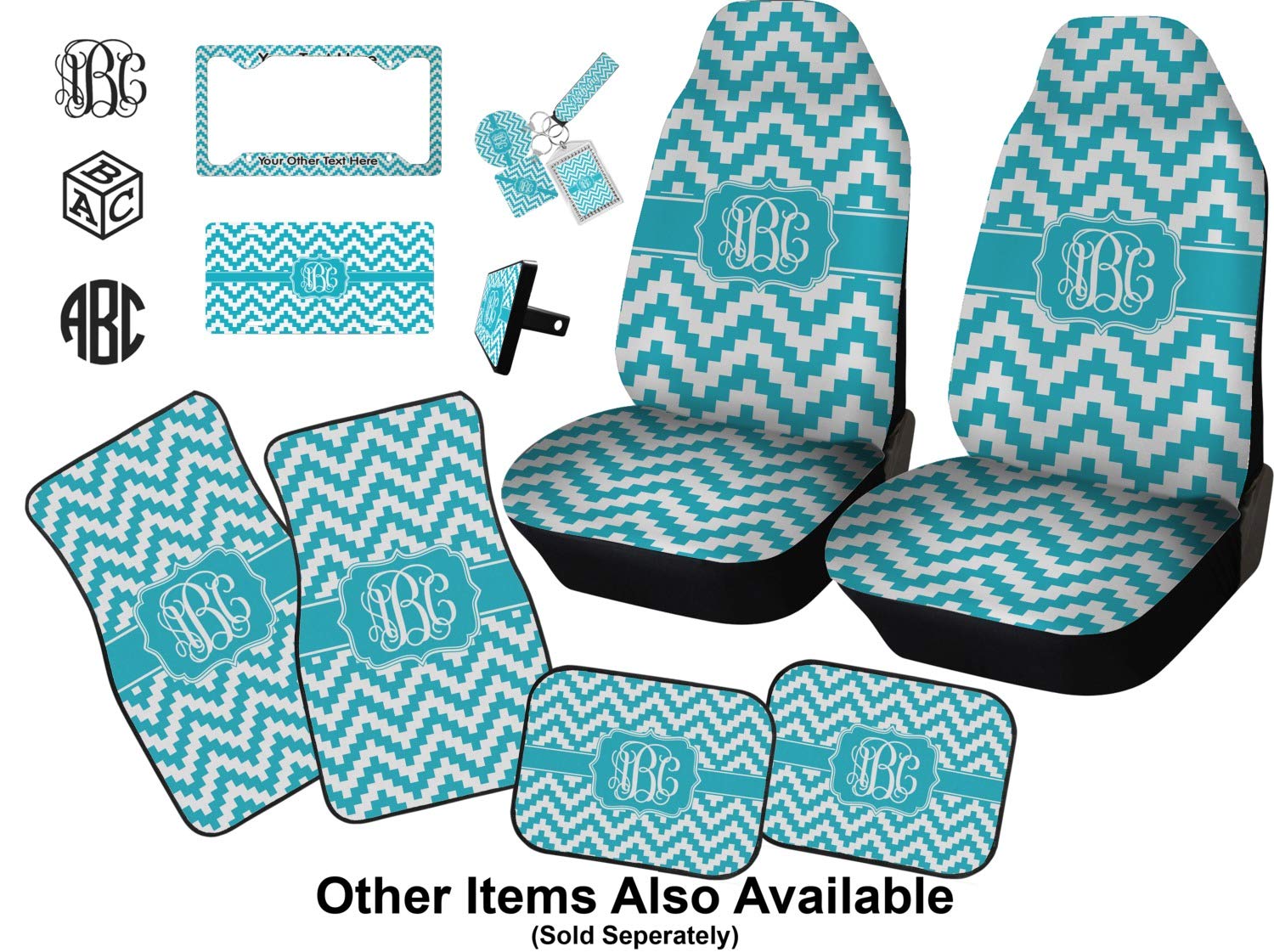 Custom Pixelated Chevron Car Floor Mats for Front Seat - Non-Slip, Waterproof & Durable - Perfect for SUVs, Sedans & Trucks (Set of 2)