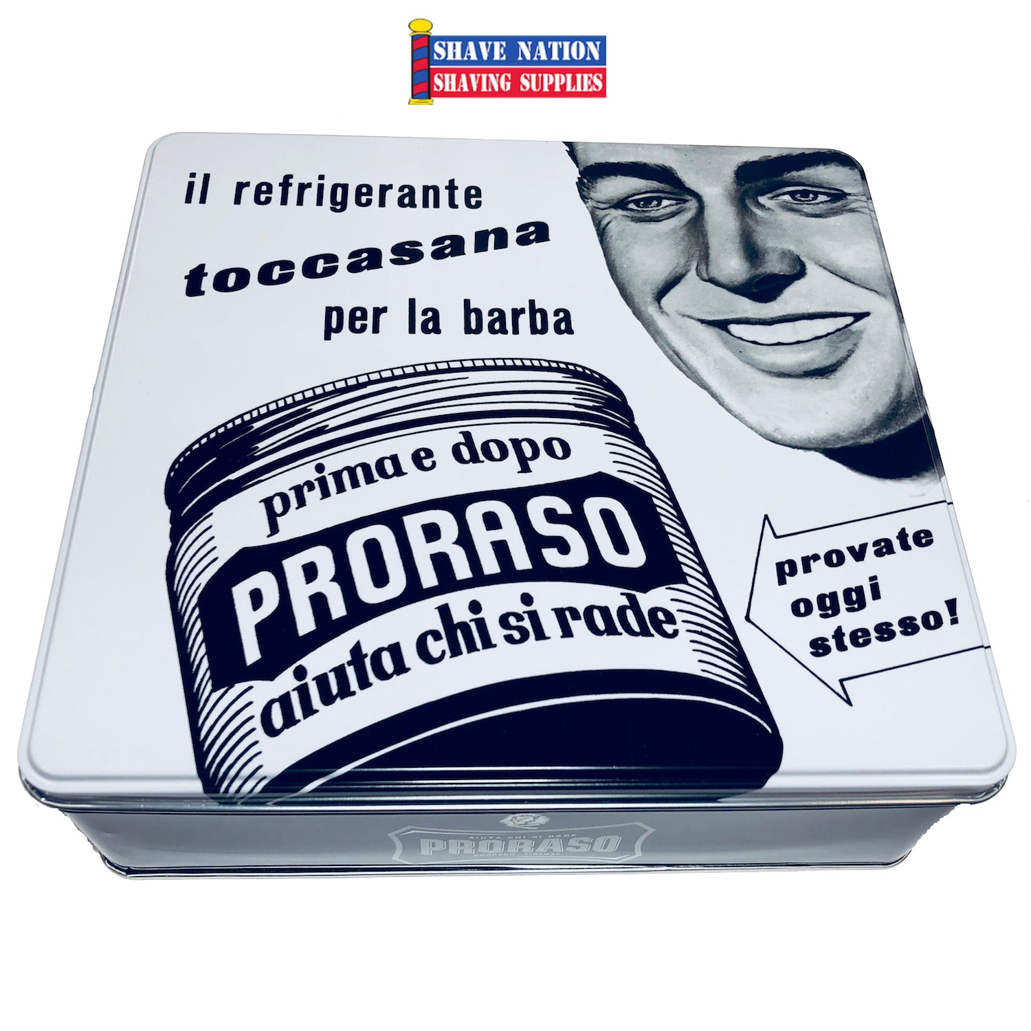 Proraso Vintage Tin Shaving Set for Sensitive Skin - Toccasana Formula with Pre-Shave Cream & After Shave - Perfect Gift for Men, Ideal for Travel & Daily Grooming Routine
