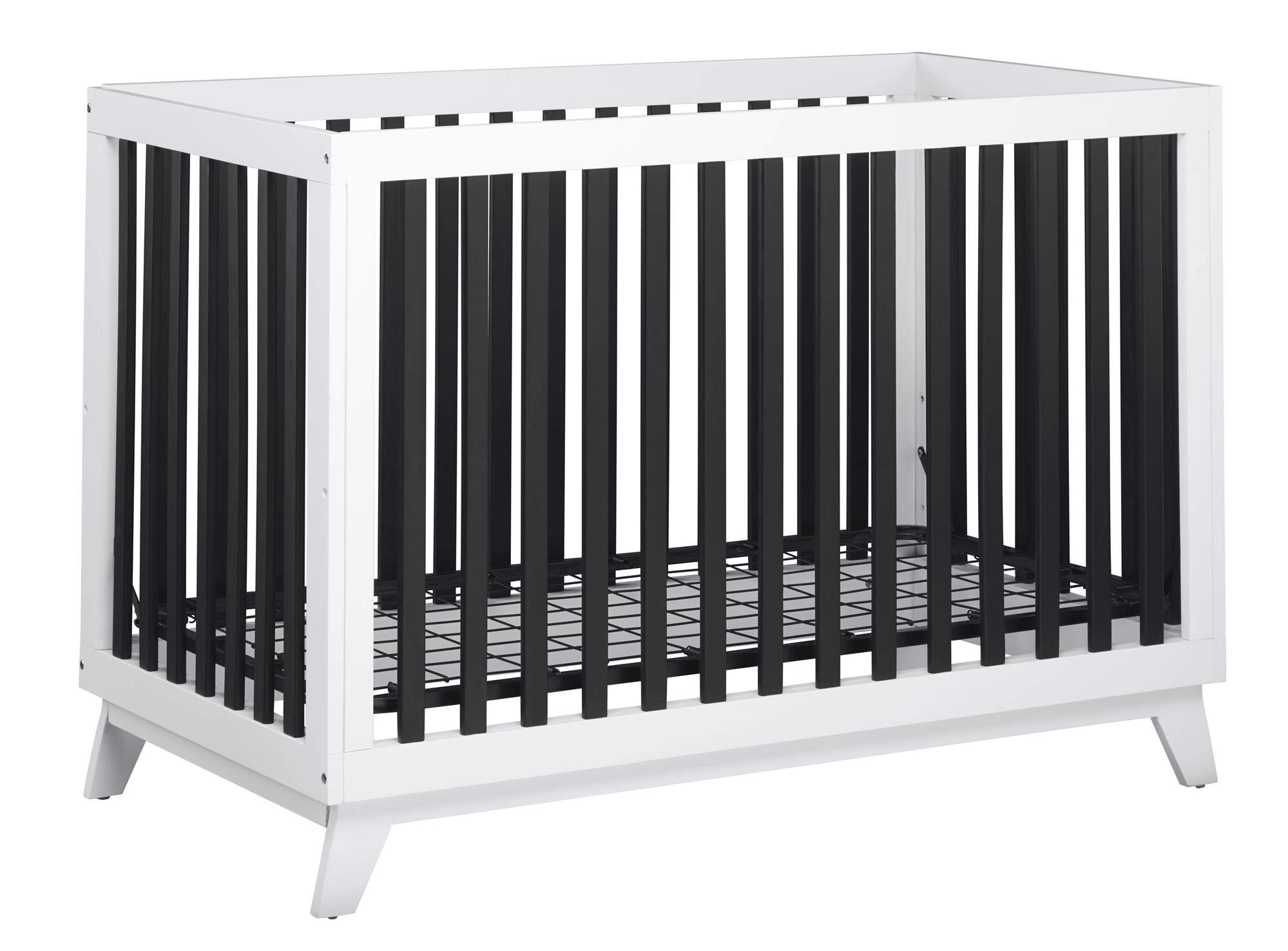 Little Seeds Rowan Valley Flint Crib - Black & White Convertible Baby Crib for Nursery, Toddler Bed & Daycare Use