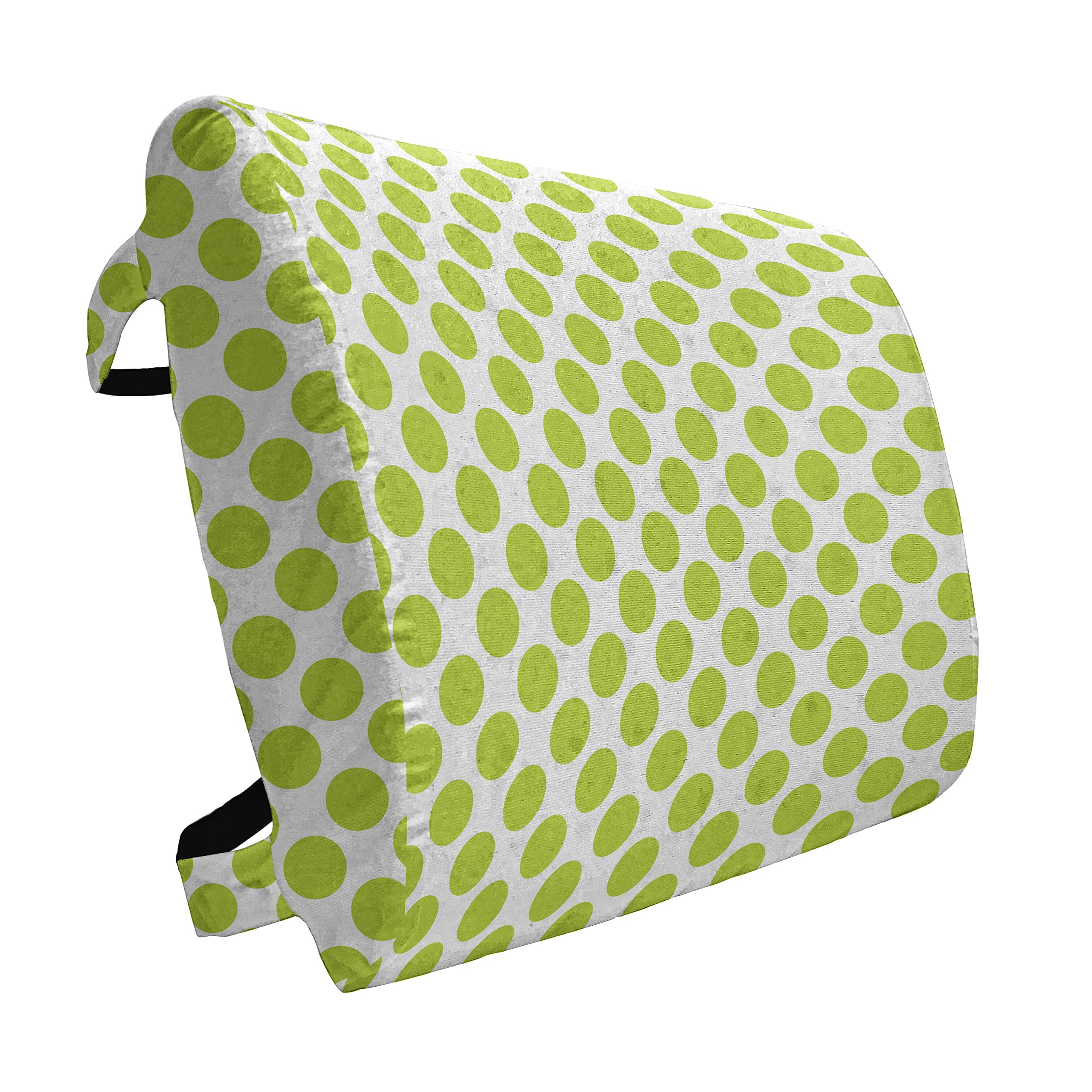 Ambesonne Lime Green Lumbar Support Pillow - Polka Dot Design for Office Chair & Car Seat - High Density Foam Back Cushion (14