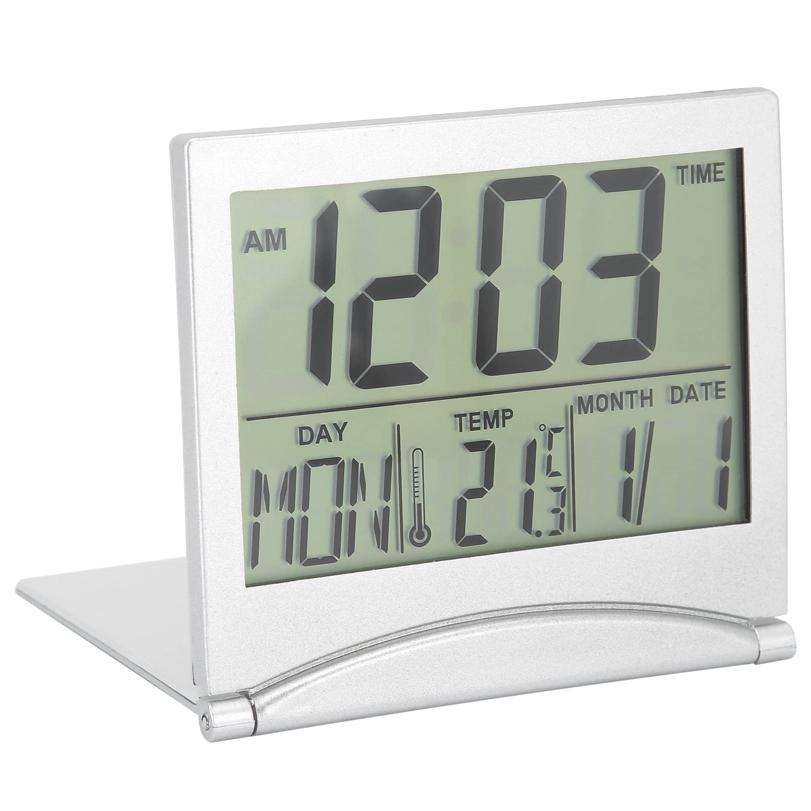 Foldable Digital Travel Alarm Clock with Temperature Display - Portable Desk Timer for Bedroom, Office, Nightstand | Perfect for Travel, Home Decor & Daily Routine