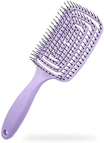 CITNAC Professional Curved Vented Hair Brush for Faster Blow Drying - Detangling Paddle Brush for Wet & Dry Hair - Styling Brush for Women & Men with Thick, Curly or Straight Hair (Purple) - Perfect for Salon Styling & Home Hair Care