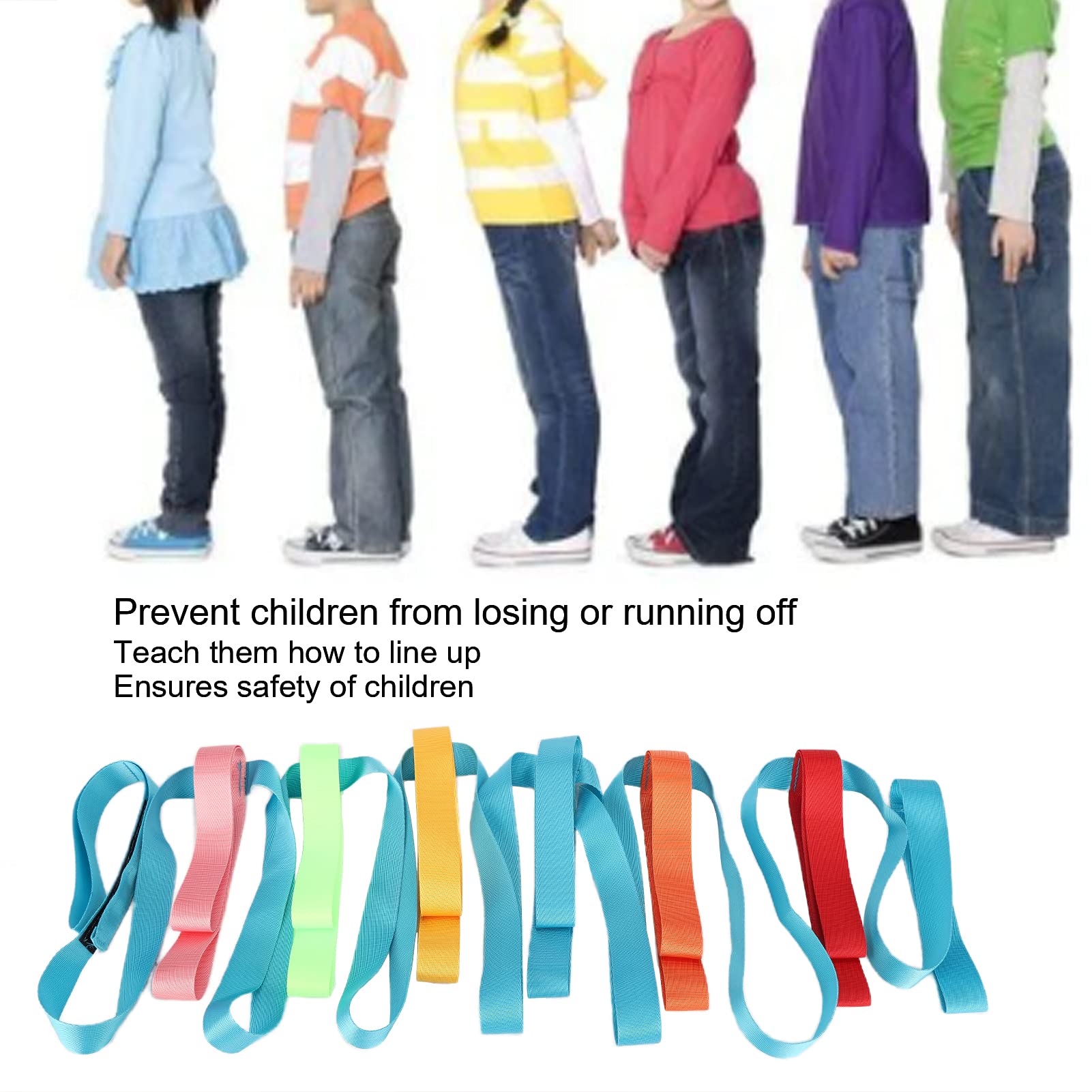 **Kids Anti-Lost Walking Rope with Colorful Handles - Safety Walking Line for Preschool, Daycare & Toddlers - Perfect for School Outings, Field Trips & Outdoor Activities**