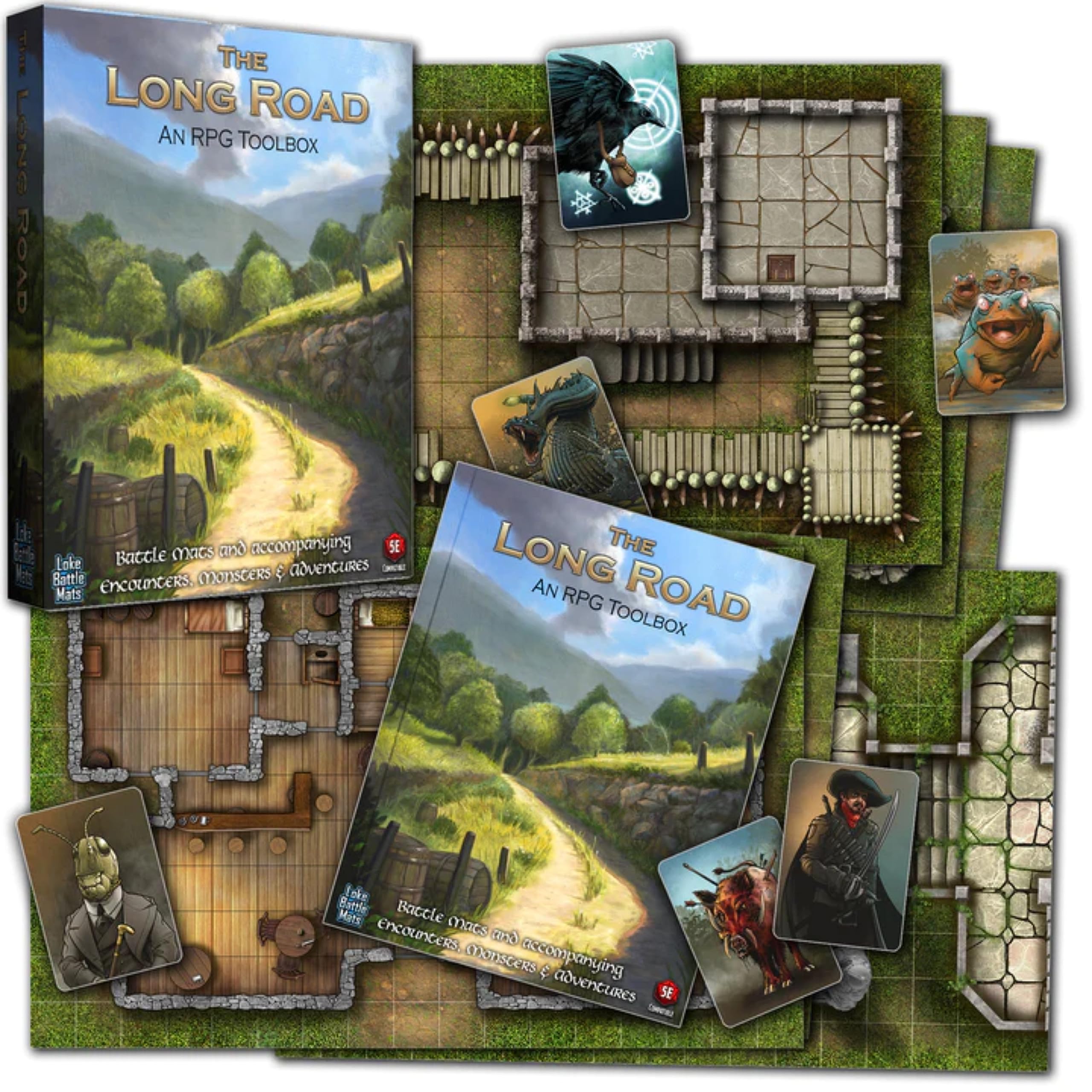Loke Battlemats RPG Toolbox - The Long Road Fantasy Game Mat for D&D, Pathfinder & Tabletop RPGs | Durable Dry-Erase Gaming Accessory for Dungeon Masters & Roleplaying Adventures