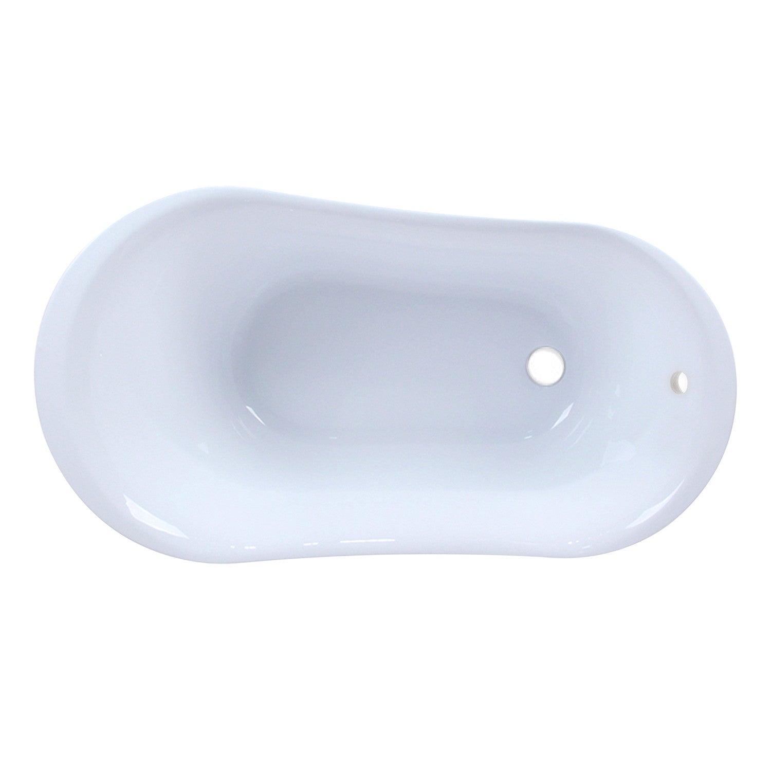 Aqua Eden 51 Inch Acrylic Oval Double Slipper Clawfoot Bathtub - Glossy White with Polished Chrome - Freestanding Soaking Tub for Spa-Like Bathroom Retreat - No Faucet Drillings - Perfect for Master Bathrooms and Luxury Home Renovations