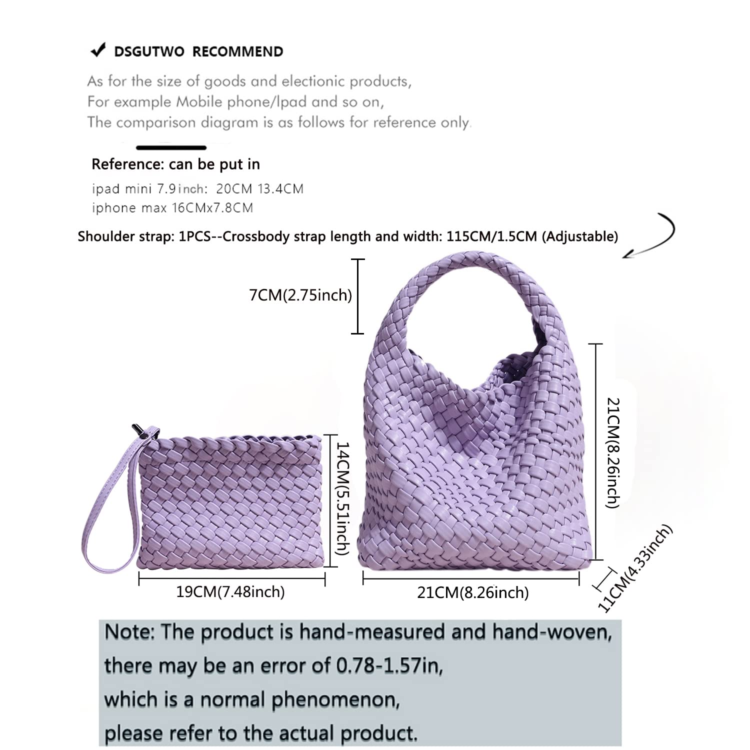 Stylish Vegan Leather Woven Handbag for Women - Cute Mini Hobo Tote & Crossbody Clutch Purse | Perfect for Casual Outings, Beach Trips & Everyday Use