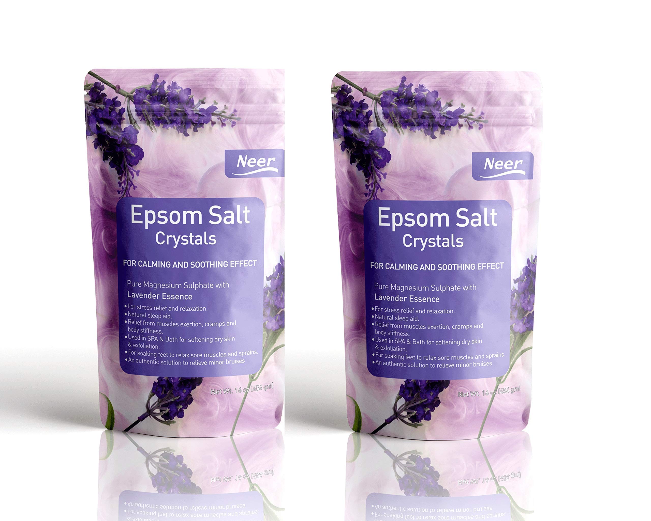 **Organic Lavender Epsom Salt (Magnesium Sulfate) – 2-Pack (908g Each) for Skin Softening, Bath Soak, Foot Soak & Muscle Pain Relief | Therapeutic Spa Treatment, Exfoliating Scrub & Natural Remedy for Sore Muscles | Promotes Plant Growth – Perfect for Relaxation, Self-Care & Gardening**