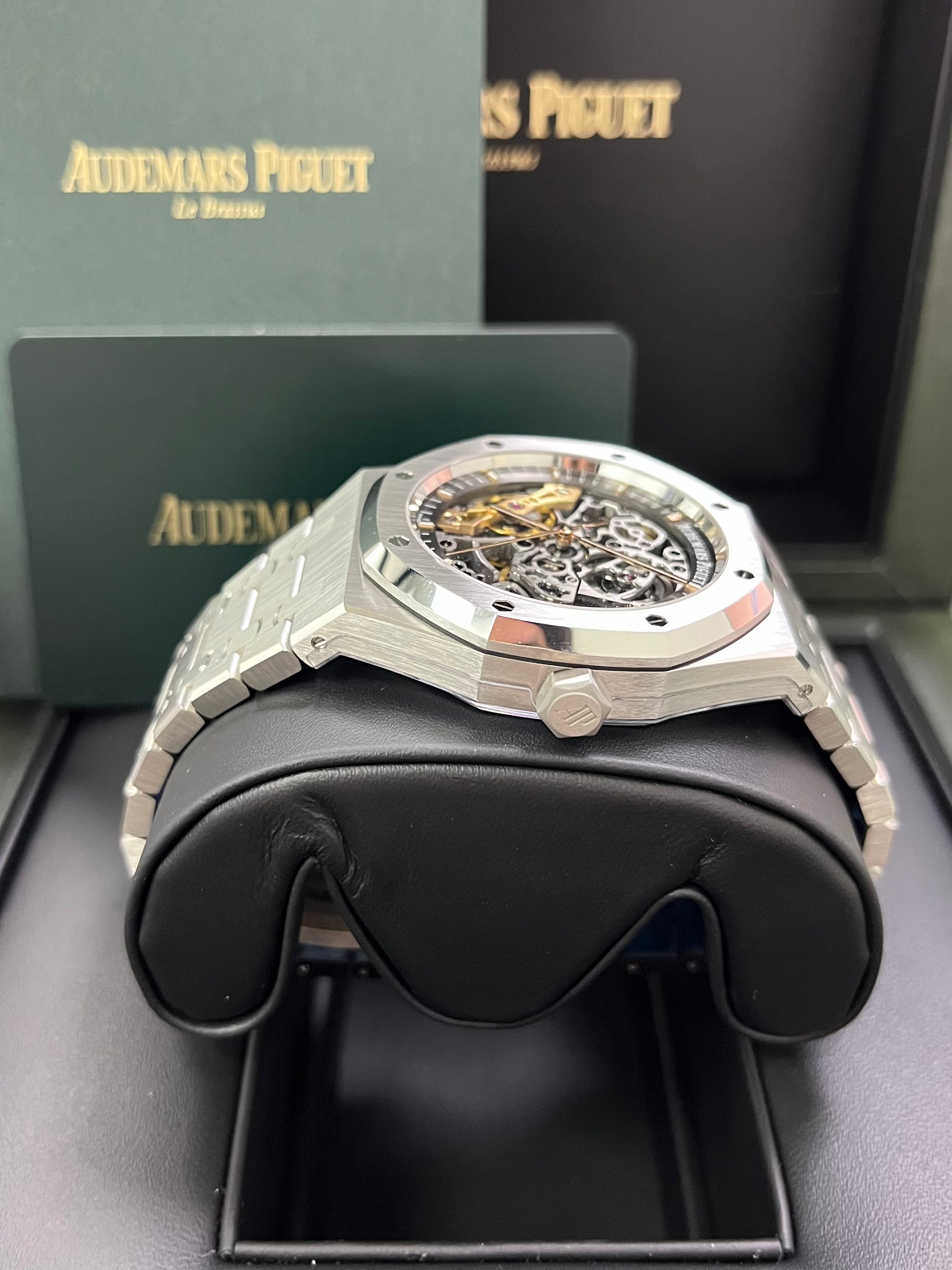 Audemars Piguet Royal Oak 15407ST.OO.1220ST.01 - Stainless Steel Skeleton Watch with Double Balance Wheel & Openwork Dial - Luxury Men's Timepiece for Business, Gala & Special Occasions