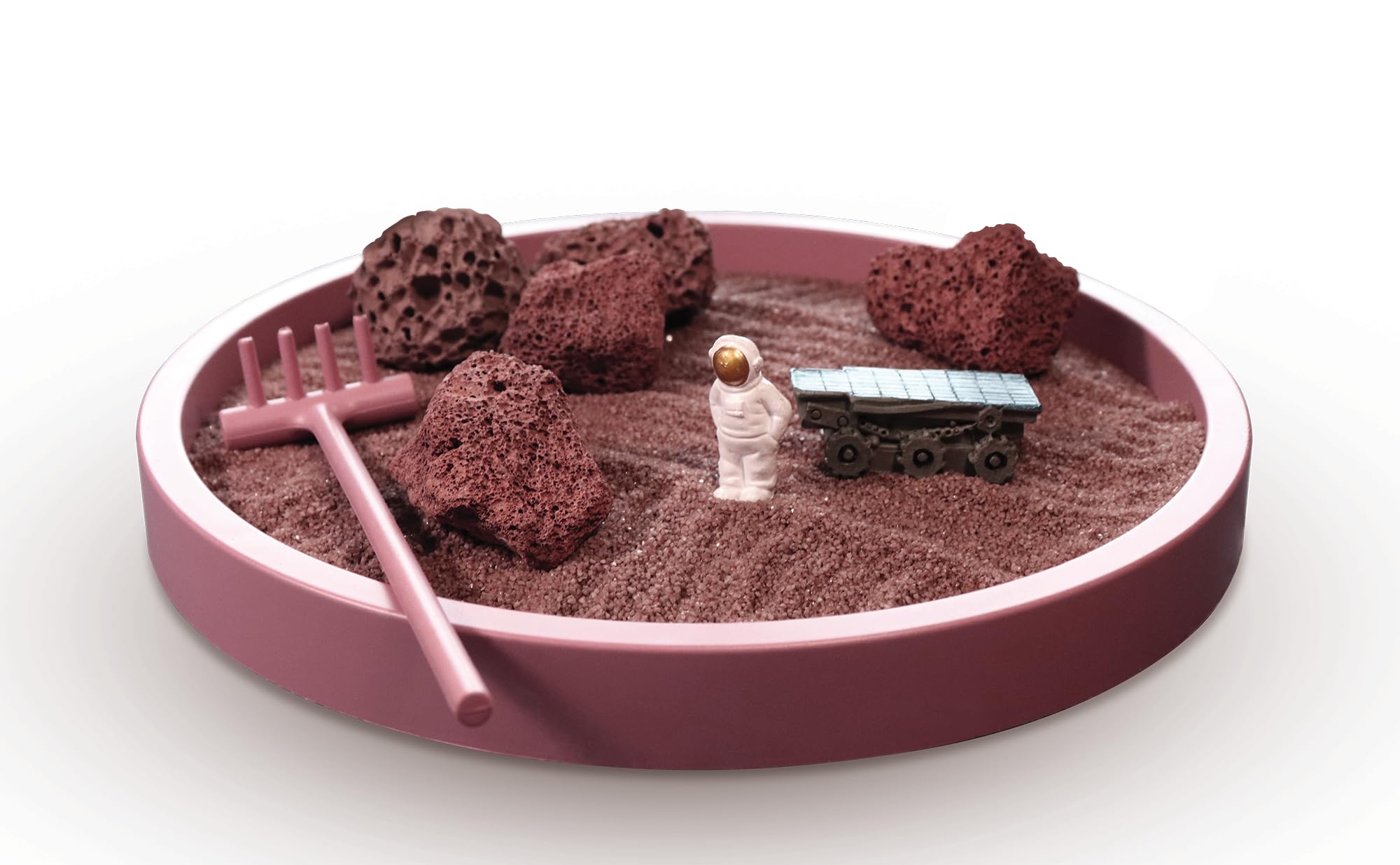 Mars Landing Zen Garden Kit - Japanese Sand Tray for Desk Decor, Stress Relief & Mindfulness Meditation - Perfect for Office, Home Decor & Sand Therapy